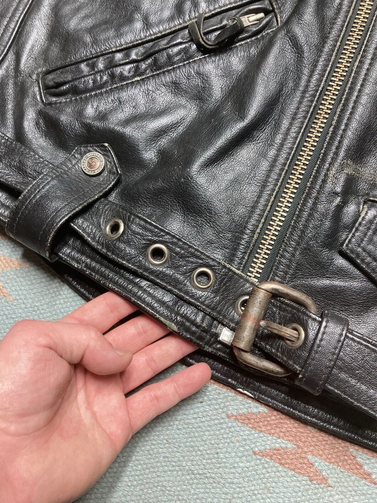 Harley Davidson × Vintage Harley Davidson leather jacket biker shovelhead belted XL Size US XL / EU 56 / 4 - 10 Thumbnail