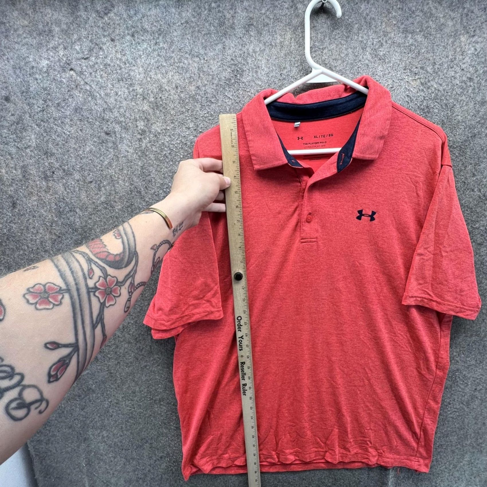 Under Armour Under Armour The Playoff Polo Shirt Mens XL Red Solid Golf Stretch Tagless Polo Shirt Short Sleeve Relaxed Fit Regular Size US XL / EU 56 / 4 - 4 Thumbnail