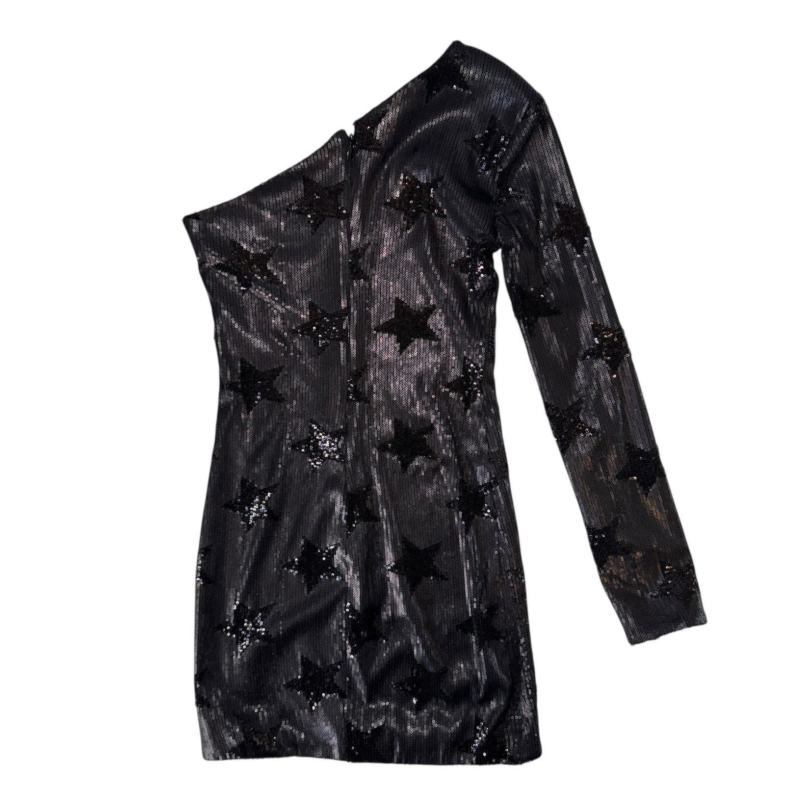 Rta RtA Edie Black One Shoulder Sequin Mini Dress Size 4 Luxury Size S / US 4 / IT 40 - 3 Thumbnail