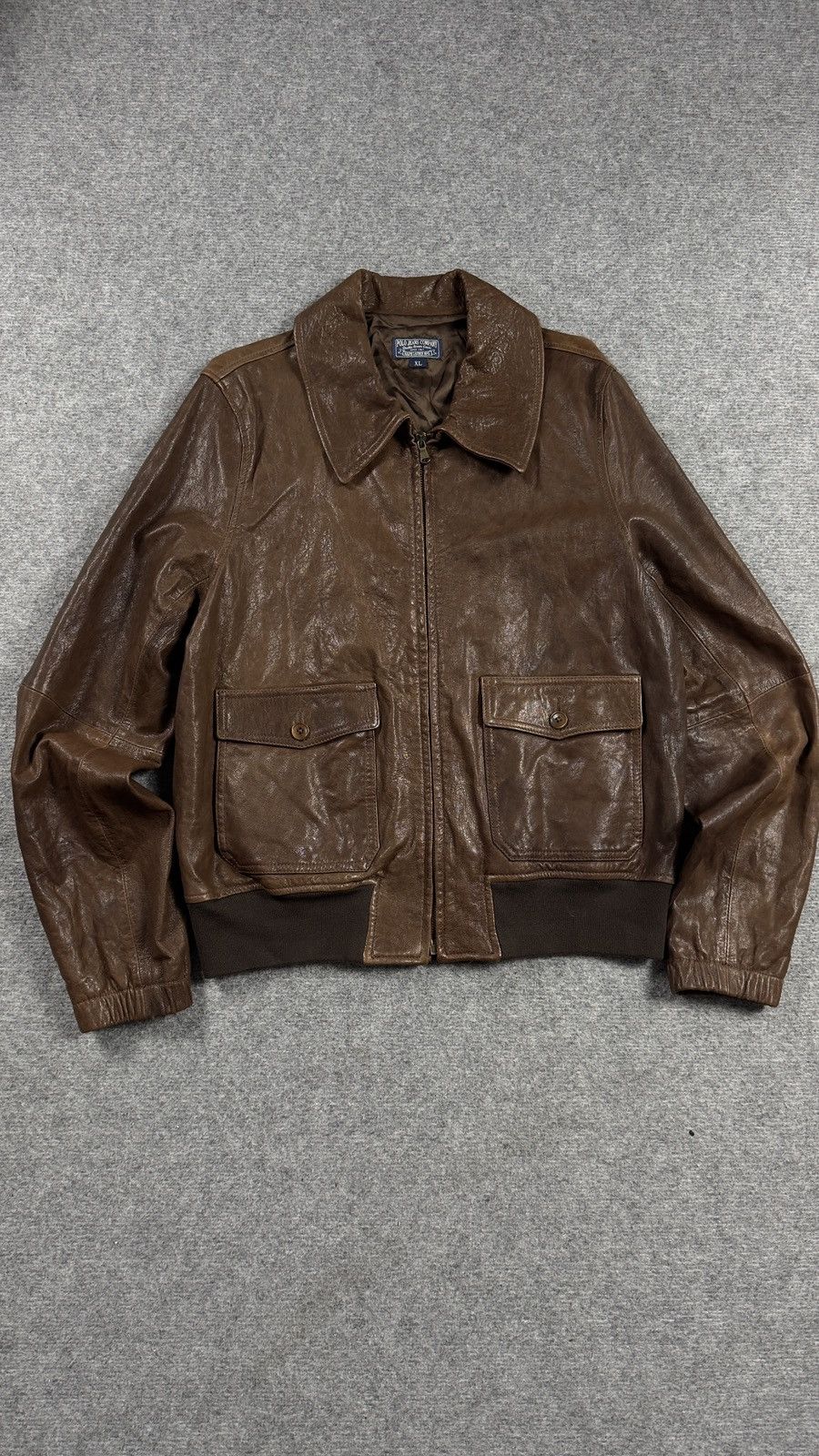 Ralph Lauren Vintage Polo Jeans Ralph Lauren A-2 Leather Bomber Jacket XL Size US XL / EU 56 / 4 - 1 Thumbnail