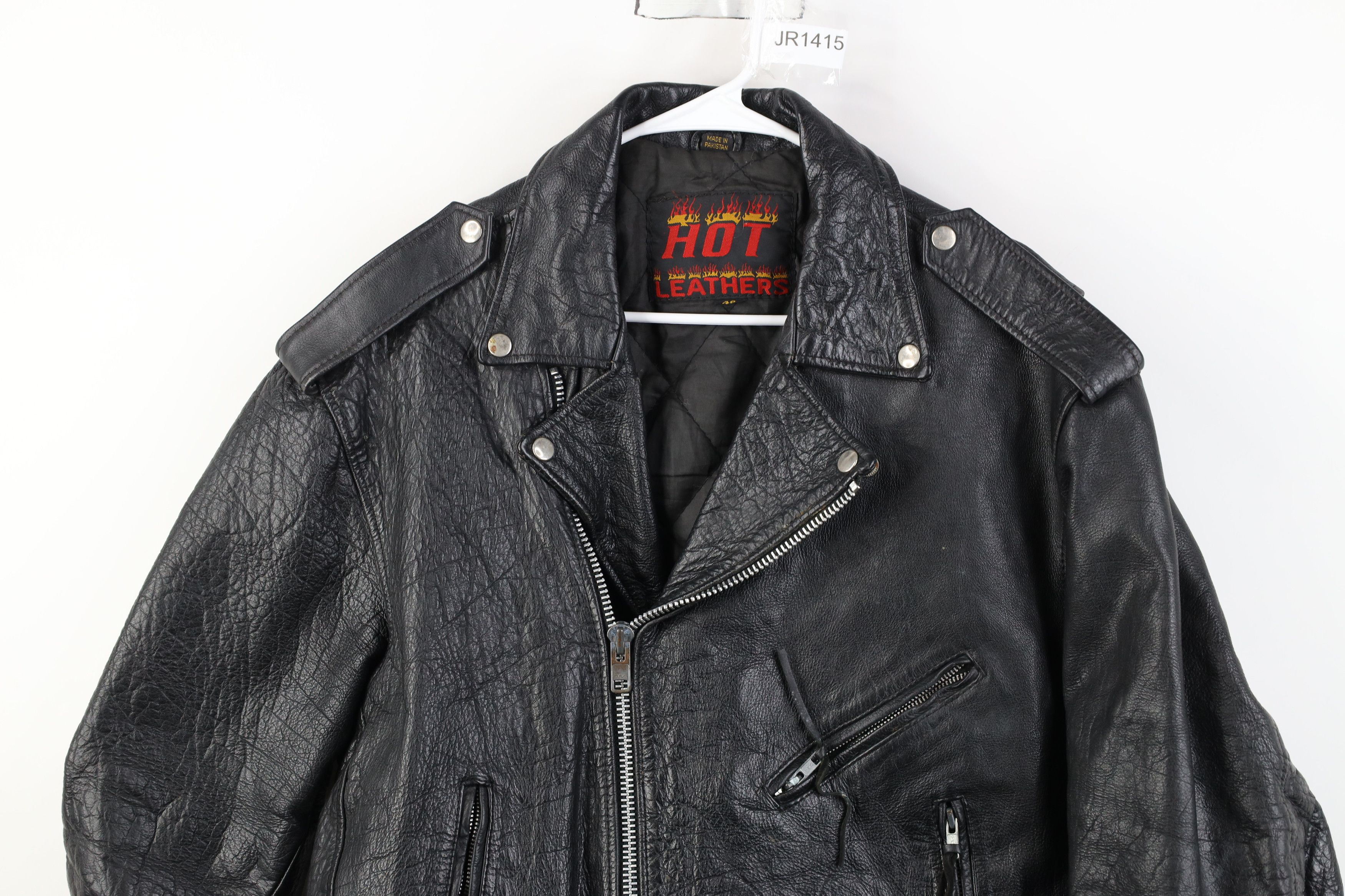 Vintage Vintage 90s Streetwear Leather Motorcycle Battle Jacket Size US XXL / EU 58 / 5 - 2 Thumbnail