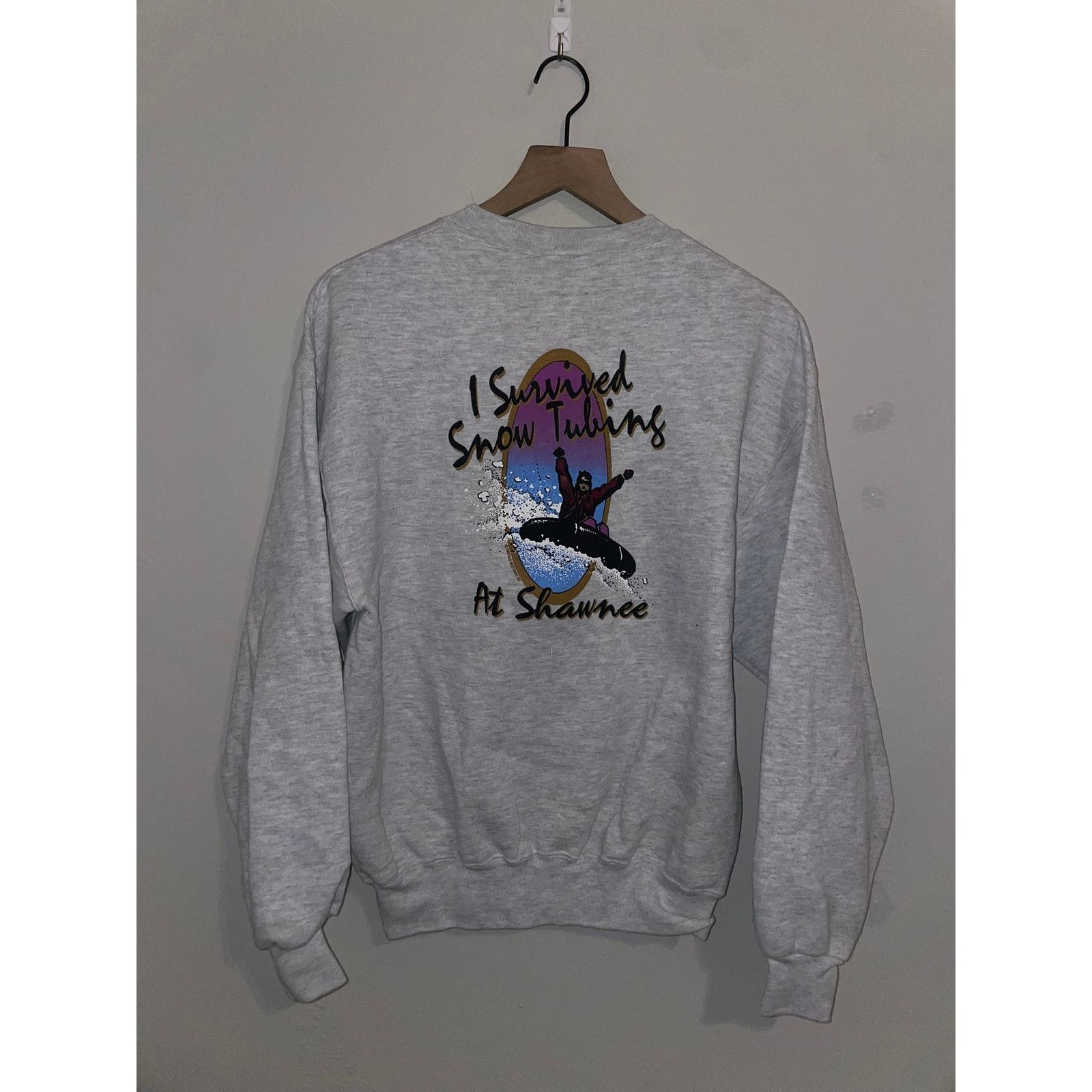 Jerzees Vintage Shawnee Mountain Sweatshirt Snow Tubing Stained 90s Size US M / EU 48-50 / 2 - 6 Thumbnail