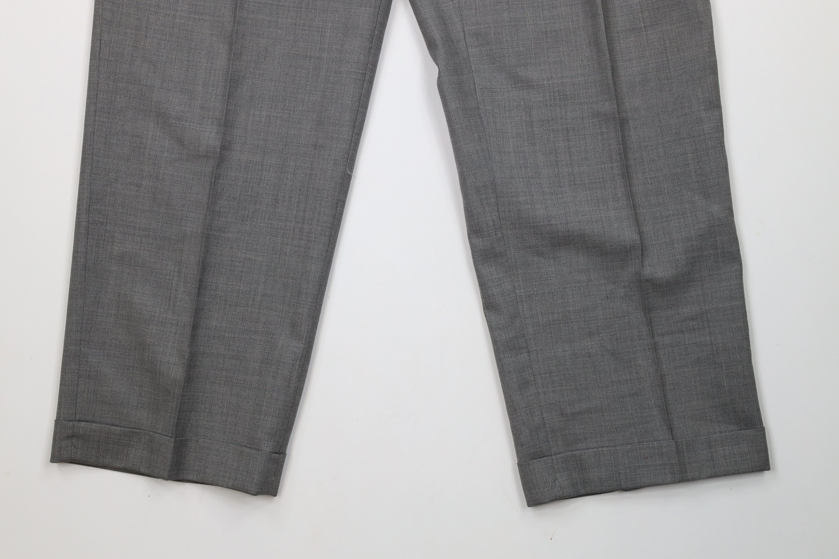 Ralph Lauren × Vintage Vintage Ralph Lauren Wool Cuffed Wide Leg Chino Pants Gray Size US 34 / EU 50 - 4 Thumbnail
