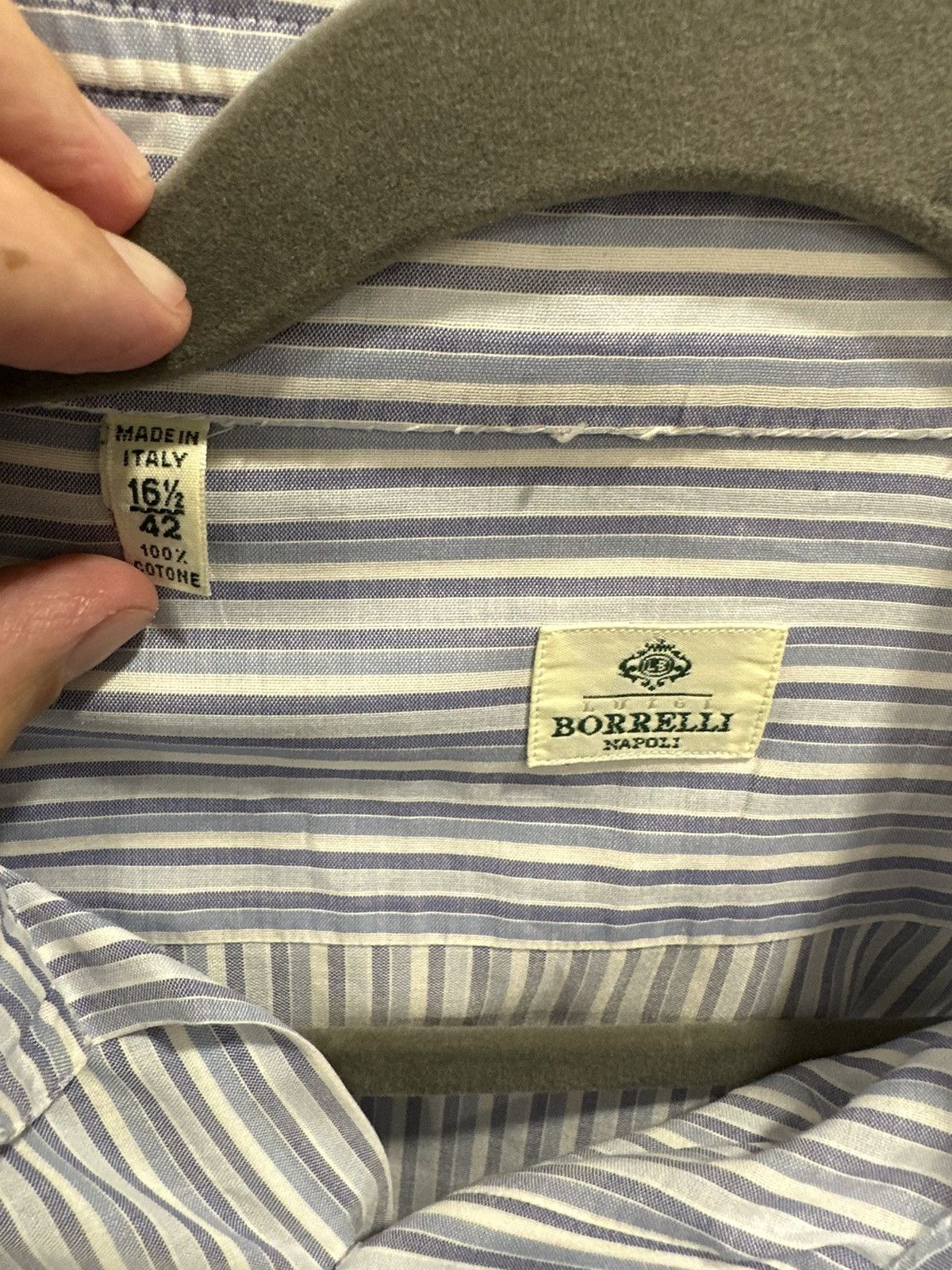 Luigi Borrelli Luigi Borrelli Striped Shirt Size US L / EU 52-54 / 3 - 3 Thumbnail