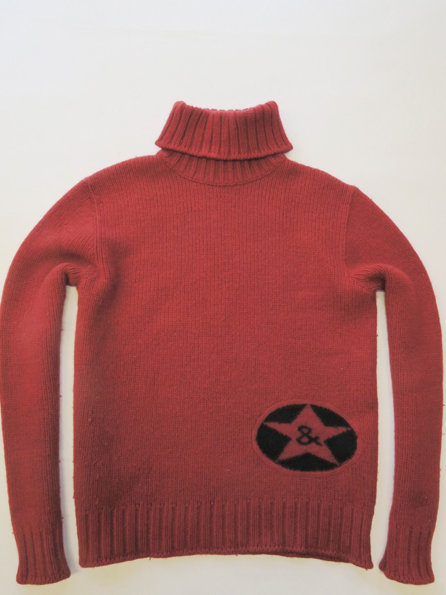 image of Dolce Gabbana Turtleneck Wool Sweater in Red, Men's (Size Medium)