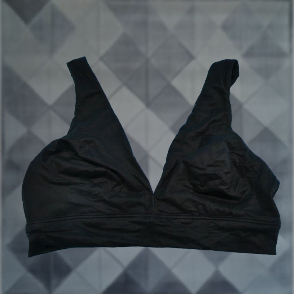 Victorias Secret Bralette Medium Triangle Bra Soft Black Lingerie Plunge New, Women's