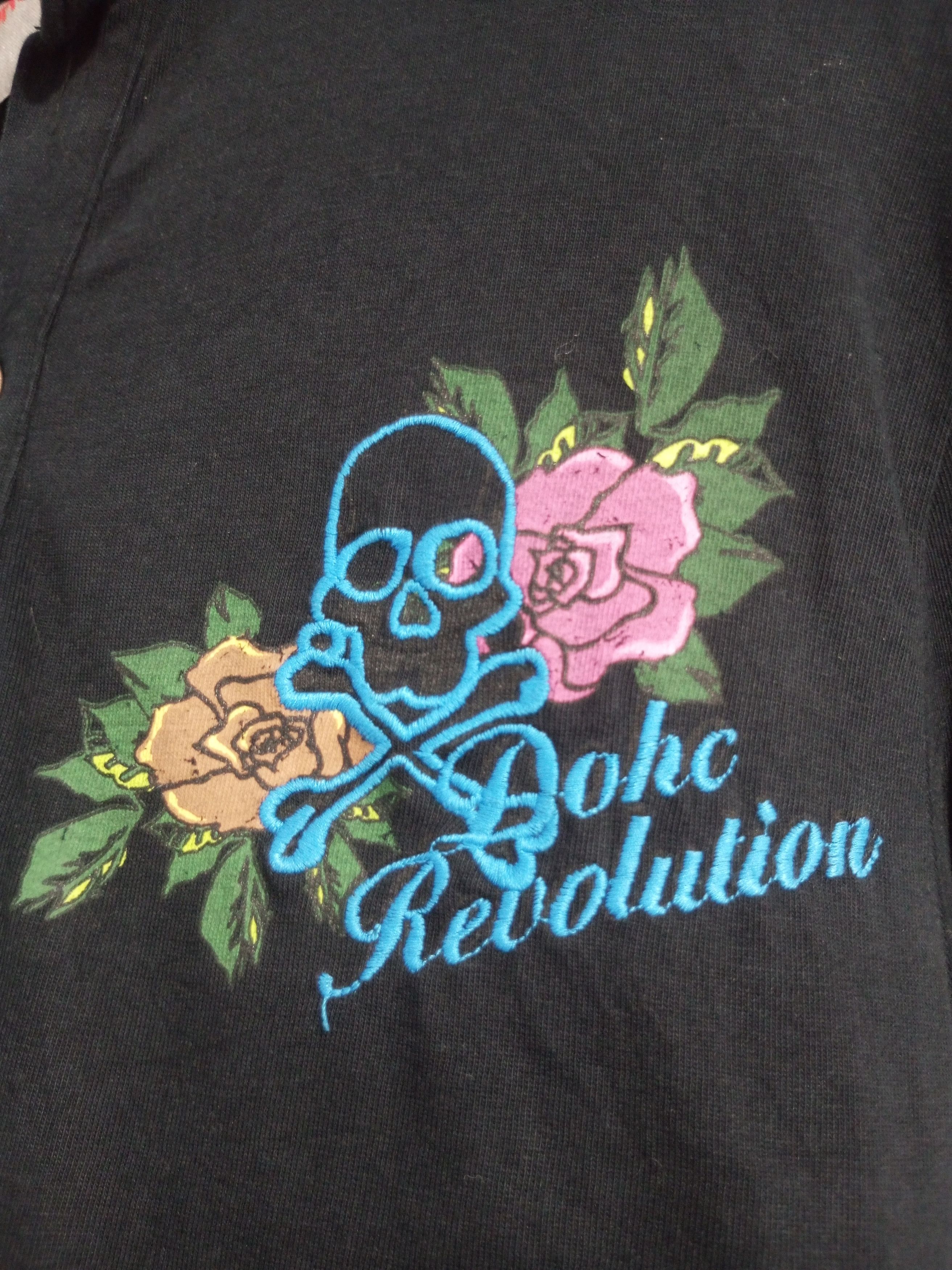 Japanese Brand DOHC Revolution cross n skull polo long sleeve Size US L / EU 52-54 / 3 - 4 Thumbnail