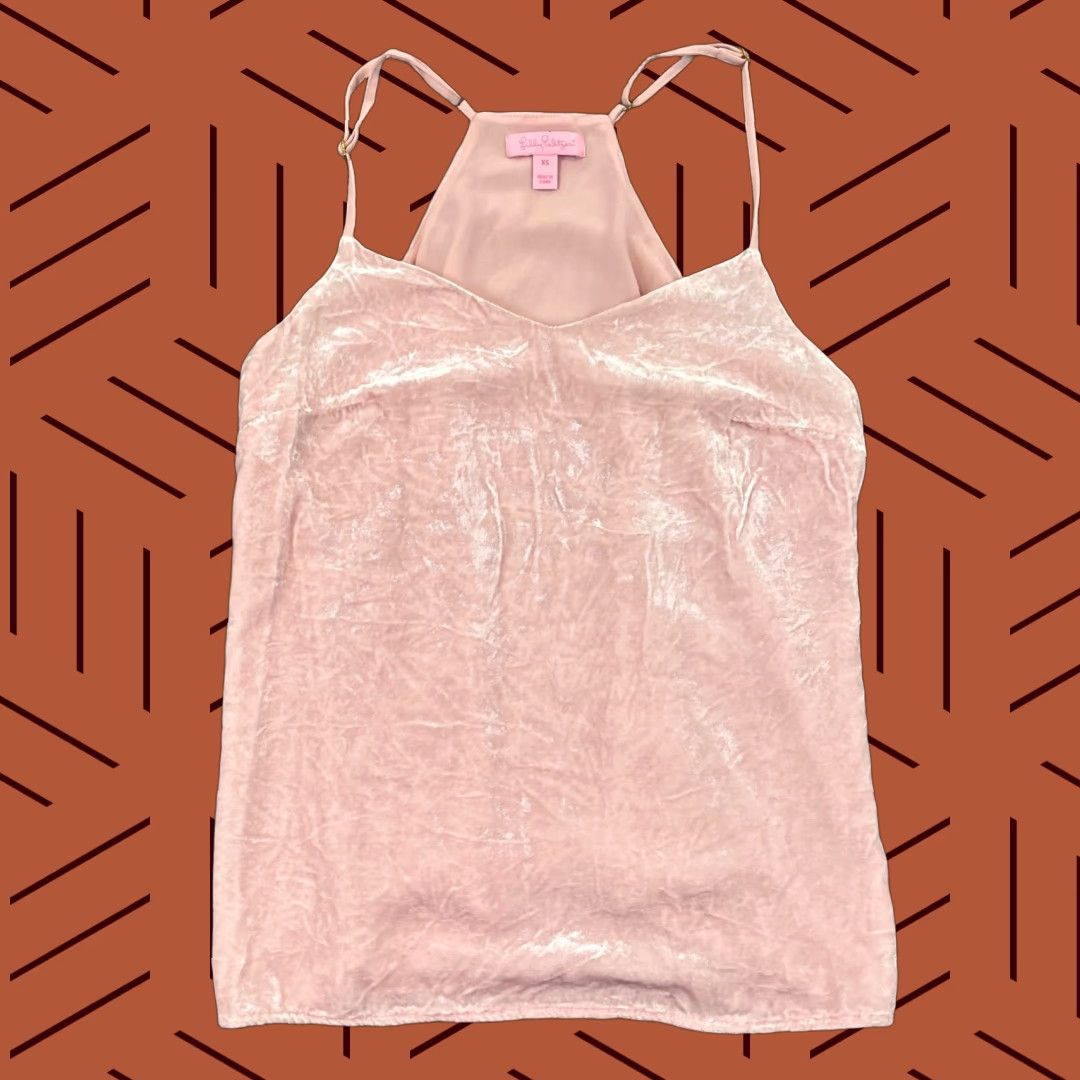 Lilly Pulitzer Lilly Pulitzer Top Womens XS Pink Dusk Velvet Silk Viscose Lounge Lingerie Shirt Size XS / US 0-2 / IT 36-38 - 1 Thumbnail