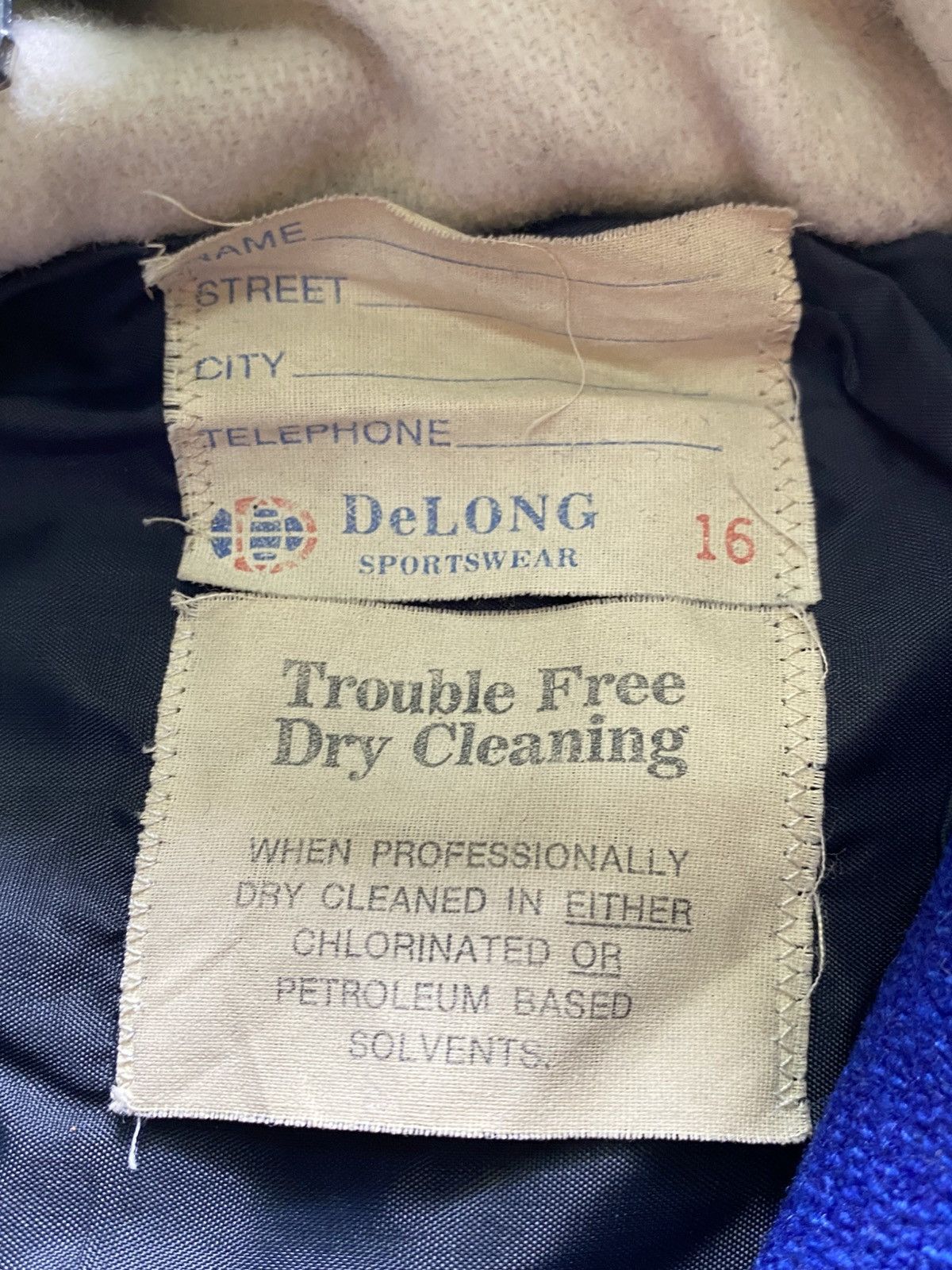 Delong Vtg 70s Delong Wool Varsity Blue Jacket Size US S / EU 44-46 / 1 - 8 Thumbnail