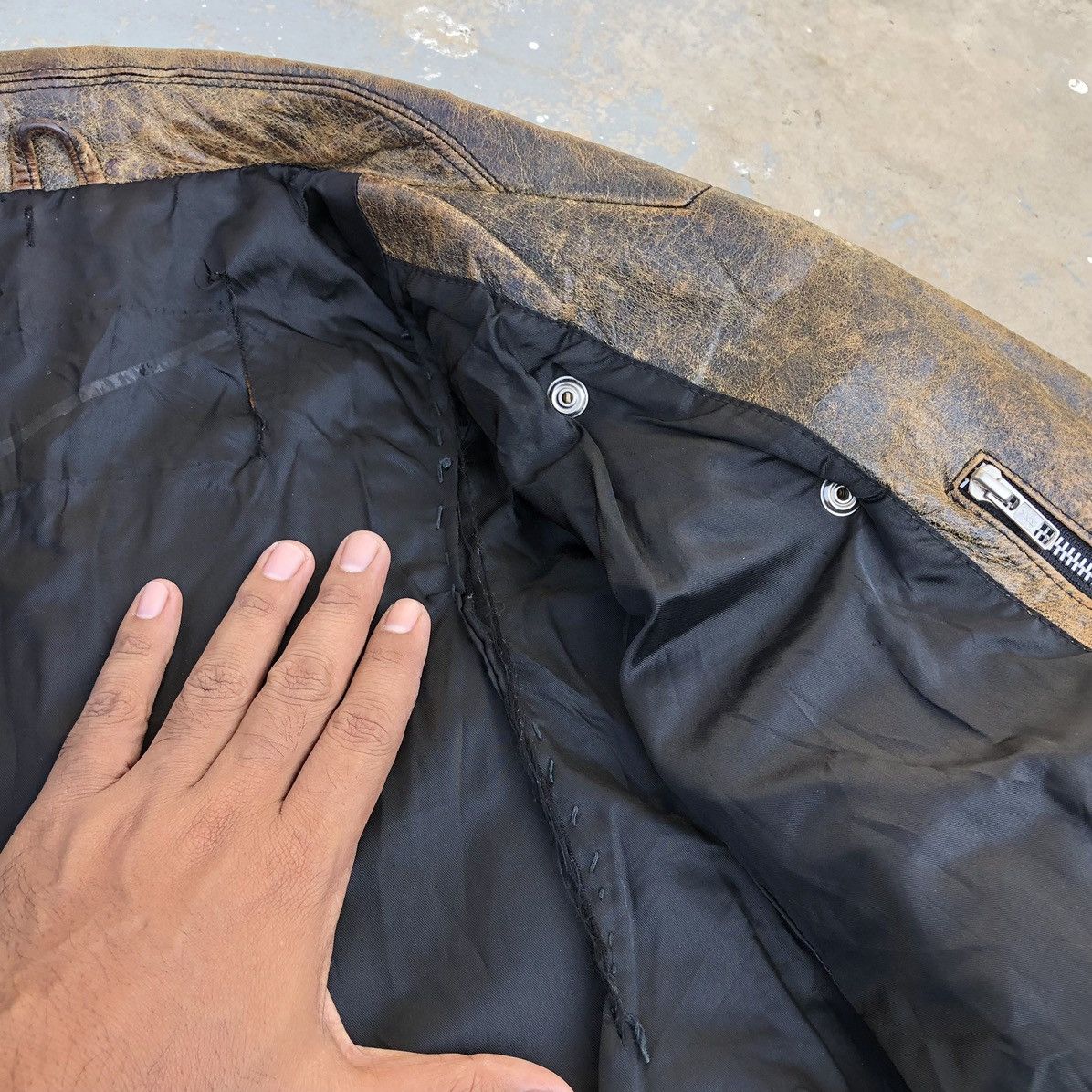 Vintage 🔥VTG Custom Saber Tiger Double Collar Inspired Lewis Leather Size US M / EU 48-50 / 2 - 19 Thumbnail