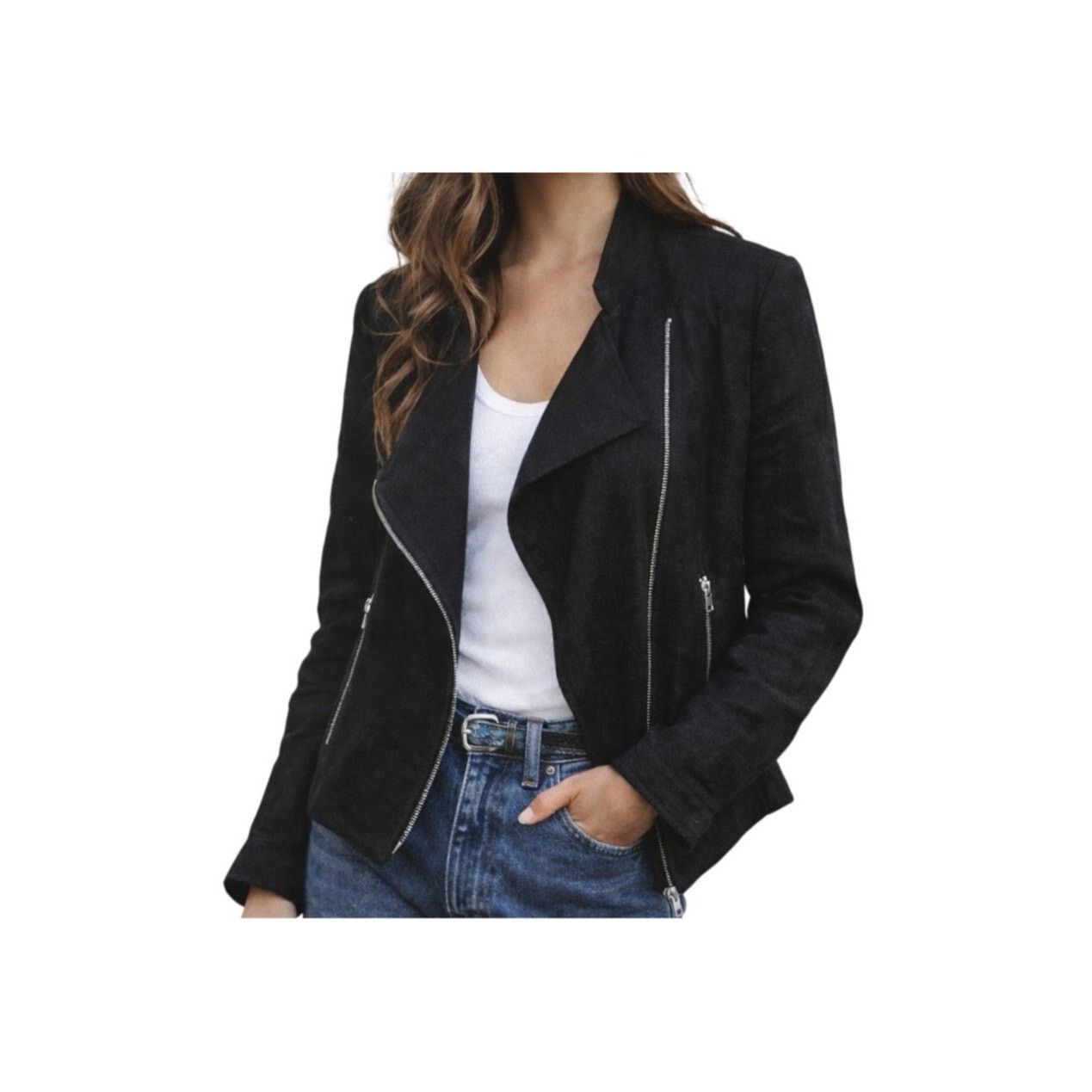 Central Park West Central Park West EB Pepper Black Linen Moto Jacket M NWT Size M / US 6-8 / IT 42-44 - 6 Thumbnail