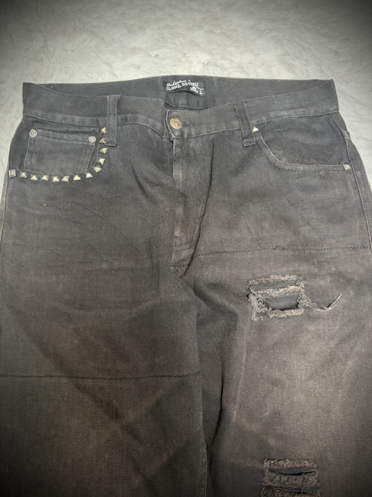 Hysteric Glamour Punk Clone Devgru studded distressed jeans Size US 32 / EU 48 - 4 Thumbnail