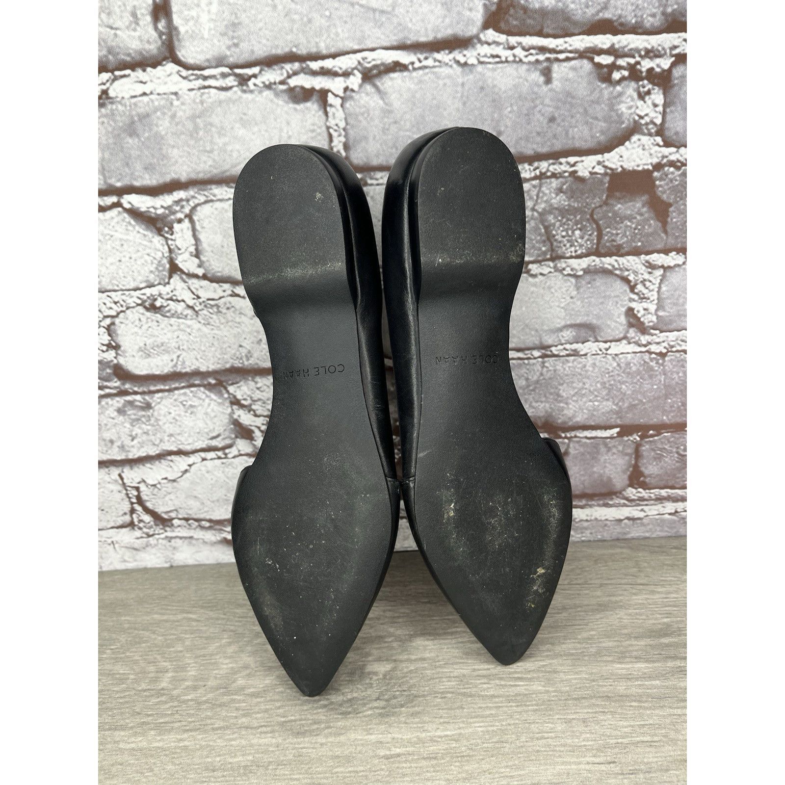 Cole Haan Cole Haan D’Orsay Black Leather Pointed Toe Slip On Flats Wo Size US 8 / IT 38 - 20 Thumbnail