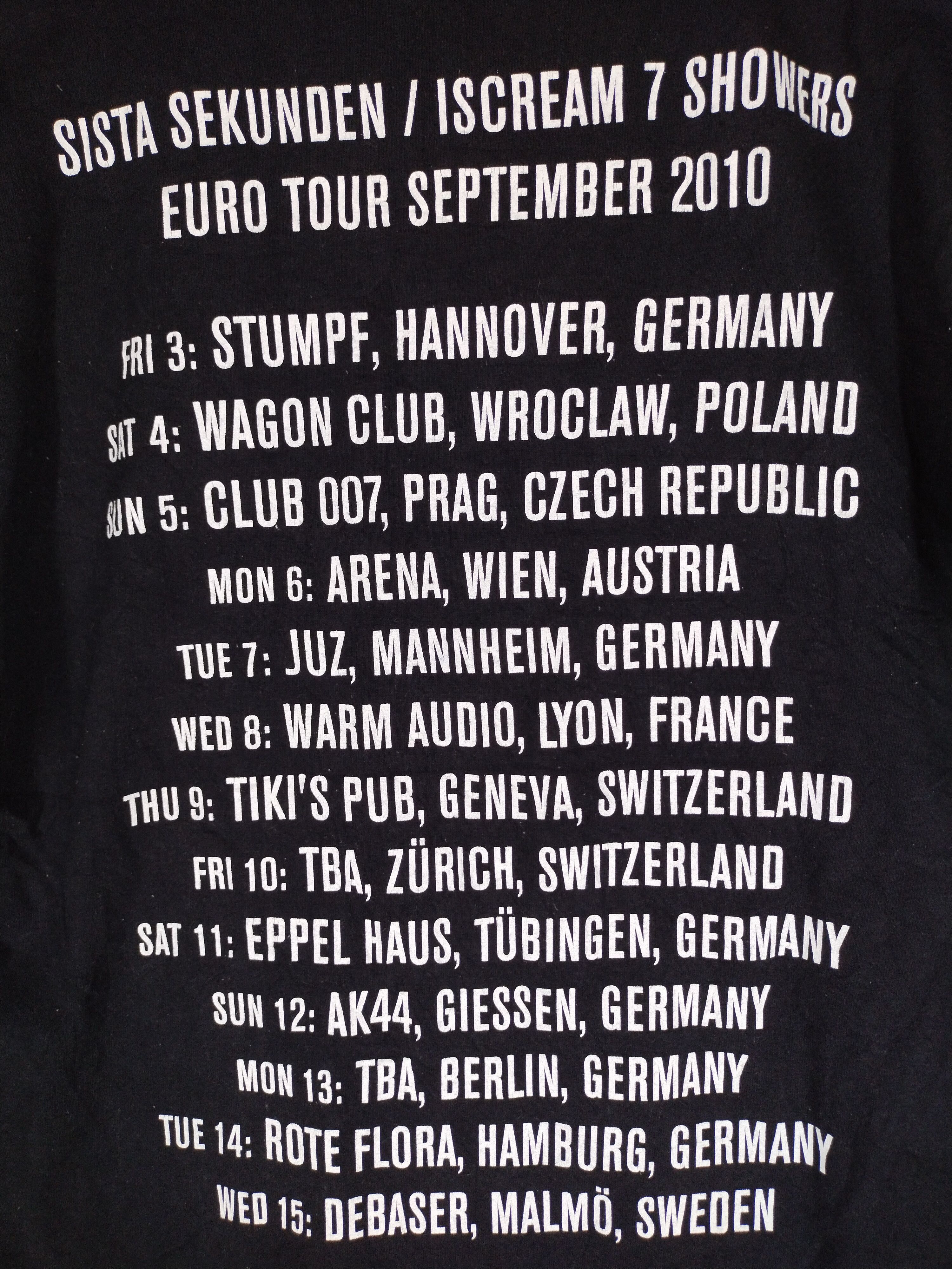 Band Tees Sista Sekunden Swedish Hardcore Punkrock Soul Tee Size US M / EU 48-50 / 2 - 6 Thumbnail