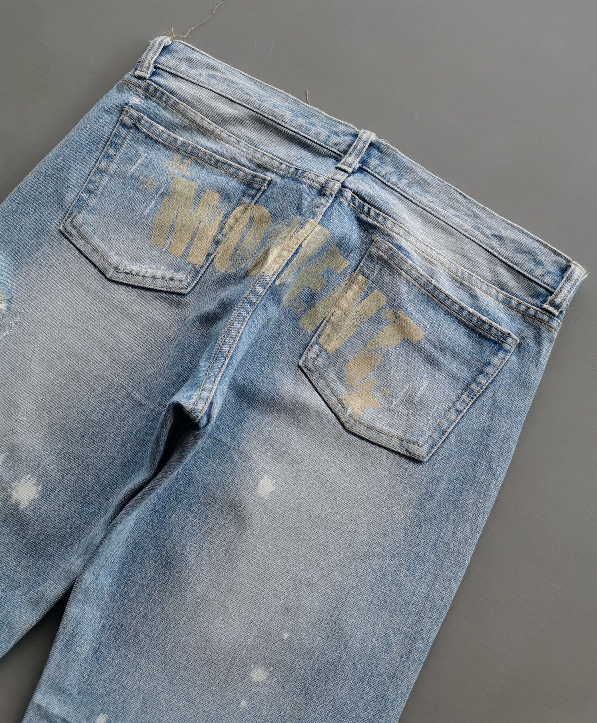 Japanese Brand GF Moment Back Hit Distressed Denim Jean Size US 33 - 1 Thumbnail