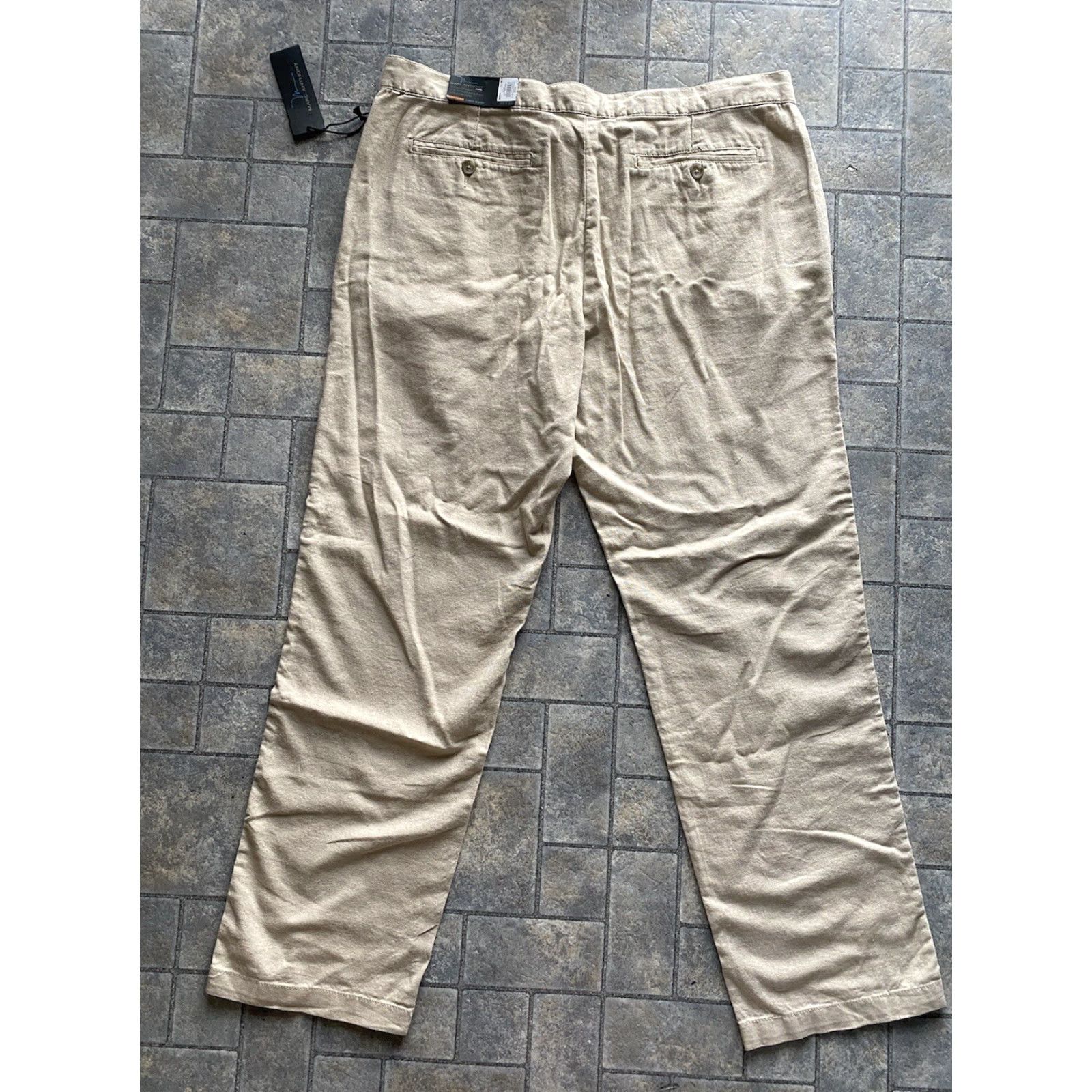 Vintage Marc Anthony Pants Men Slim Beige 38x32 Linen Blend Khakis NEW WITH TAGS Size US 38 / EU 54 - 2 Thumbnail