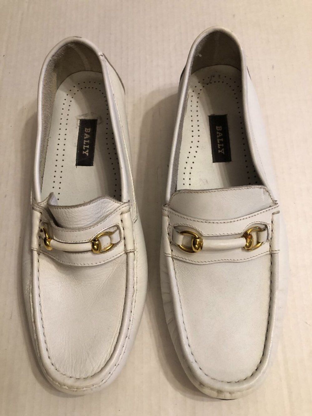 Bally Bally men's new white leather slip on dress shoes size: 8 Size US 8 / EU 41 - 1 Thumbnail