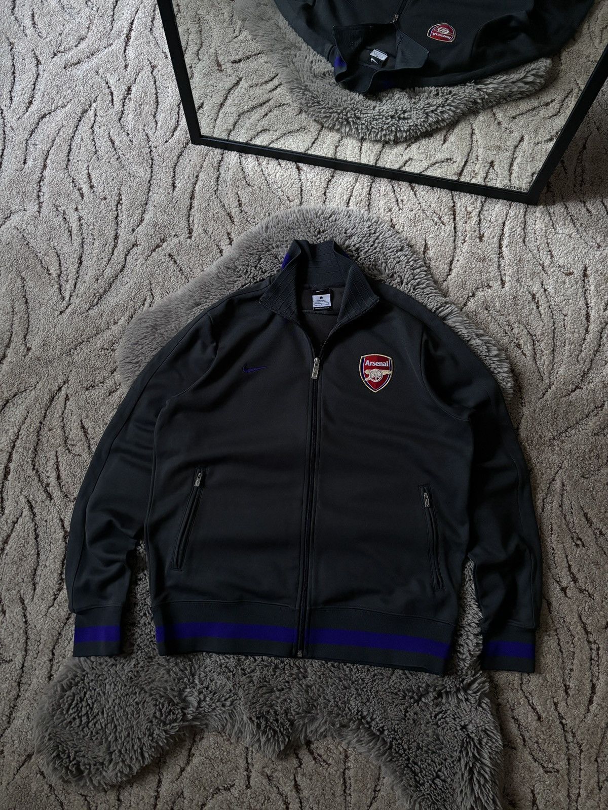 Nike x Arsenal vintage Track Top soccer black jacket
