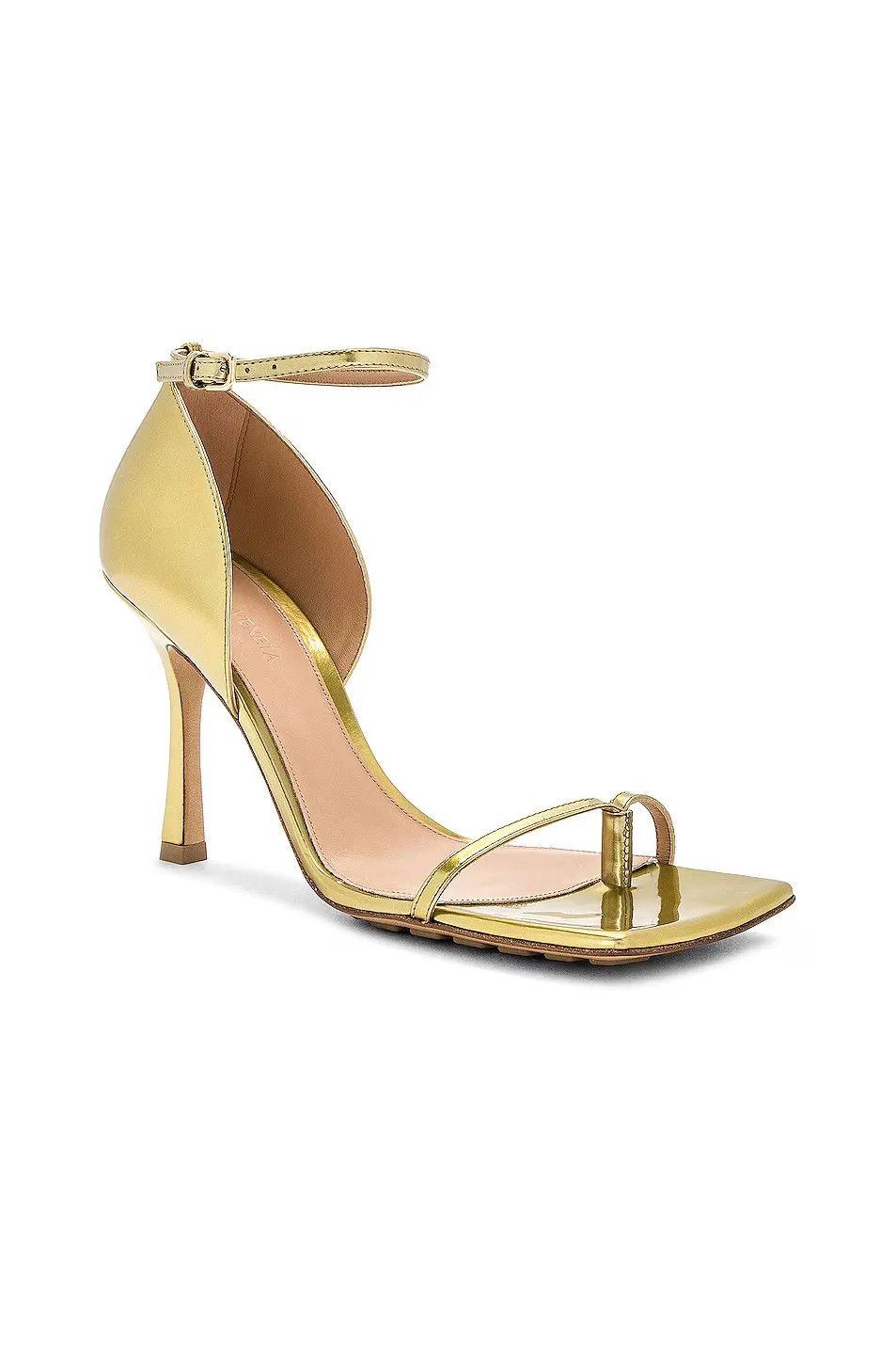 Bottega Veneta o1n1vont1224 Stretch Strap Sandals in Gold Size US 7 / IT 37 - 2 Thumbnail