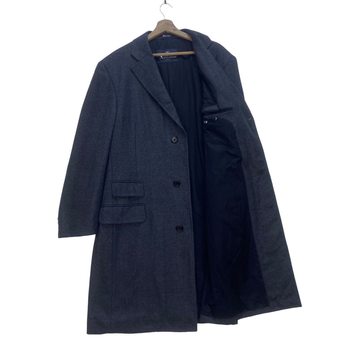 Aquascutum Vintage Aquascutum London Herringbone Wool Long Coat Size US L / EU 52-54 / 3 - 2 Thumbnail