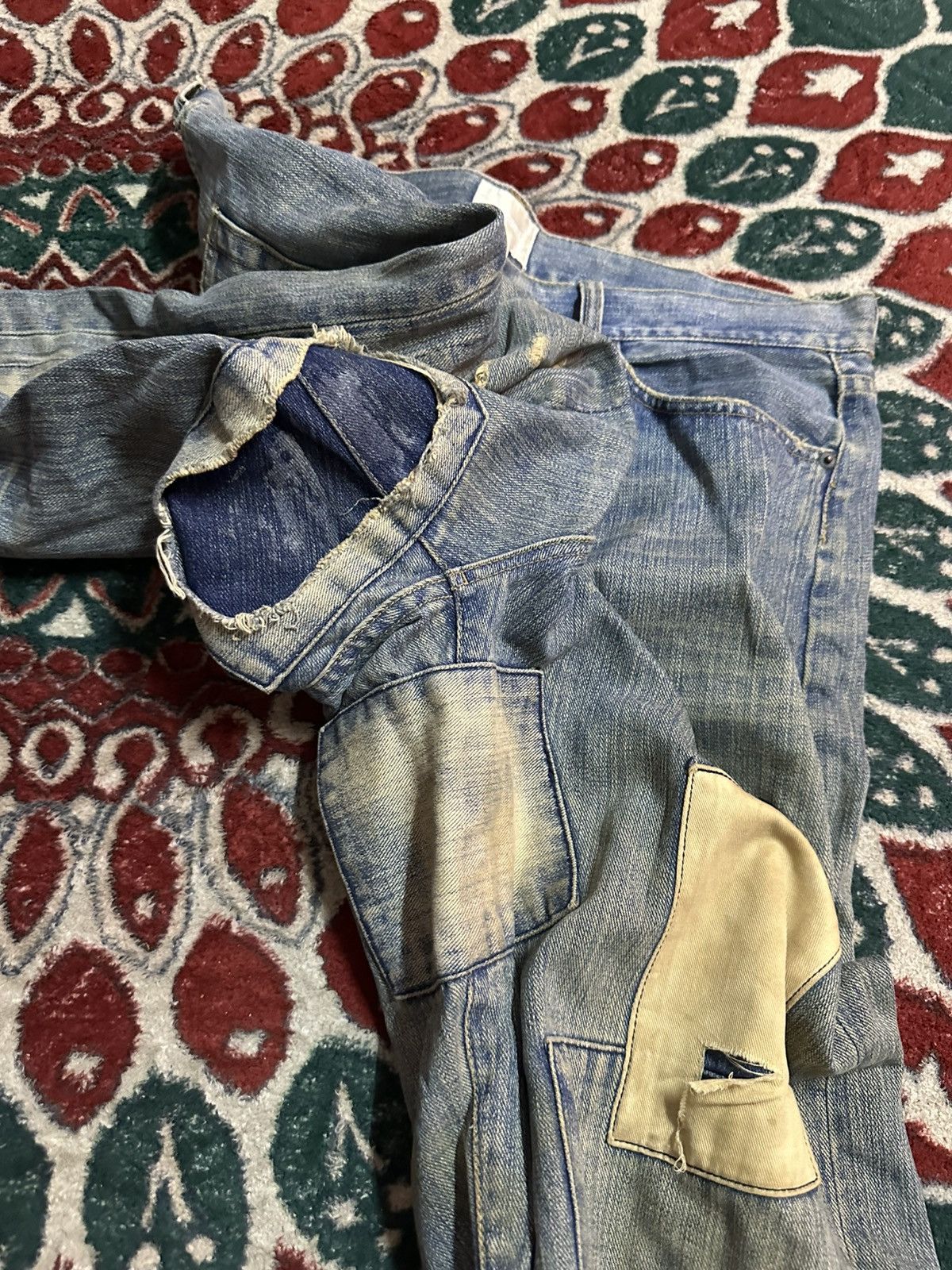 14th Addiction 1990 - Exhibitionist Japan Reconstructed Patch Denim Pant Size US 36 / EU 52 - 13 Thumbnail