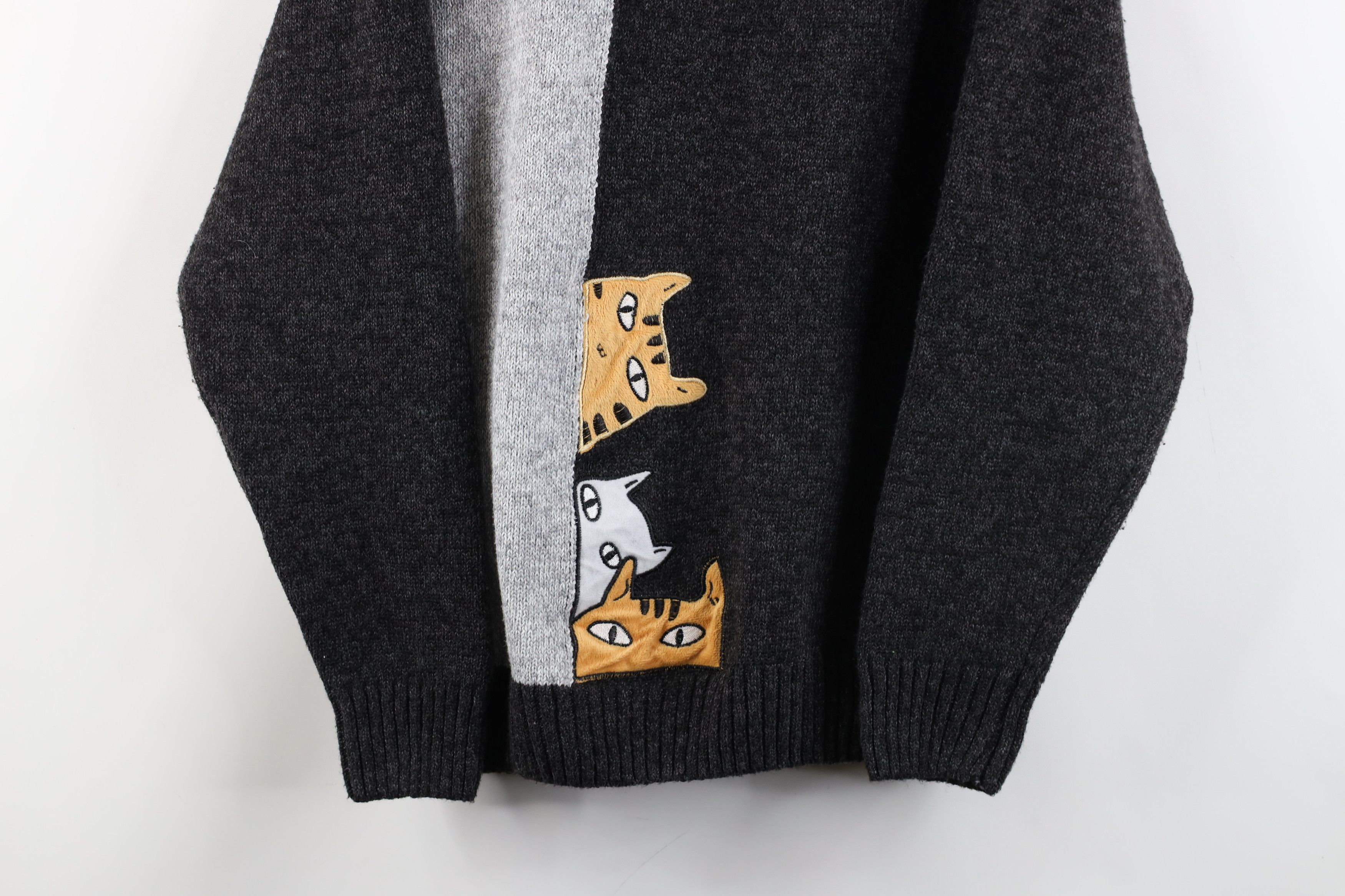 Vintage Vintage 90s Streetwear Cat Kitten Cat Lady Knit Sweater Size M / US 6-8 / IT 42-44 - 3 Thumbnail
