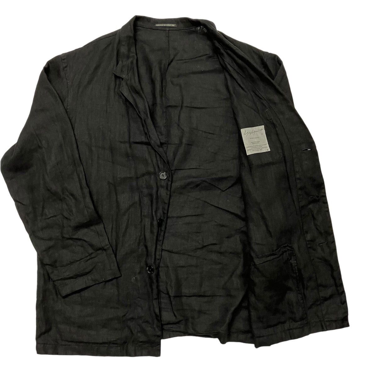Yohji Yamamoto yohji yamamoto 3B linen jacket HN-J96-322 Size US L / EU 52-54 / 3 - 3 Thumbnail