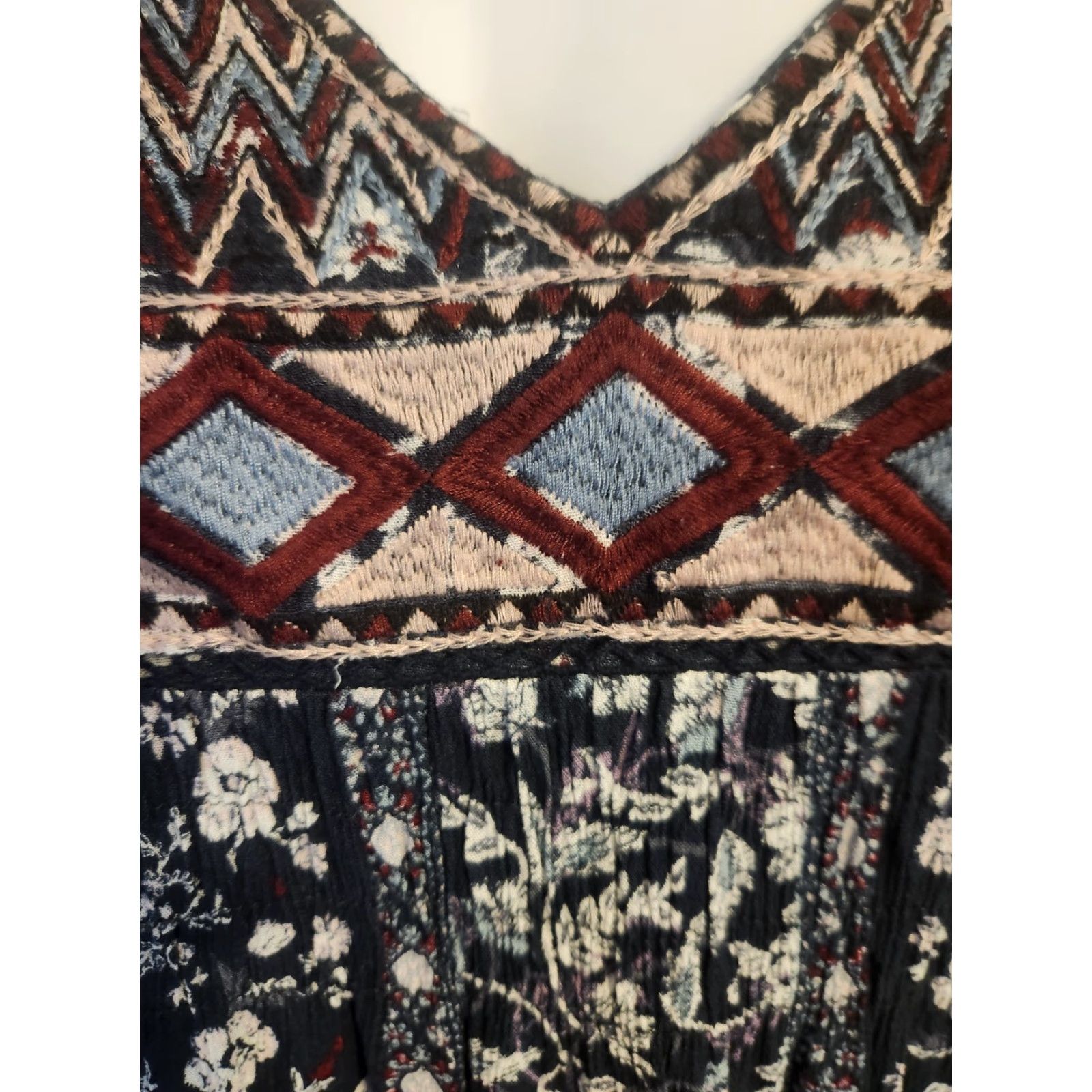 Vintage Knox Rose Dress Embroidered Trim Floral Shift Hippie Boho 2X XXL Size XXL / US 16-18 / IT 52-54 - 2 Thumbnail