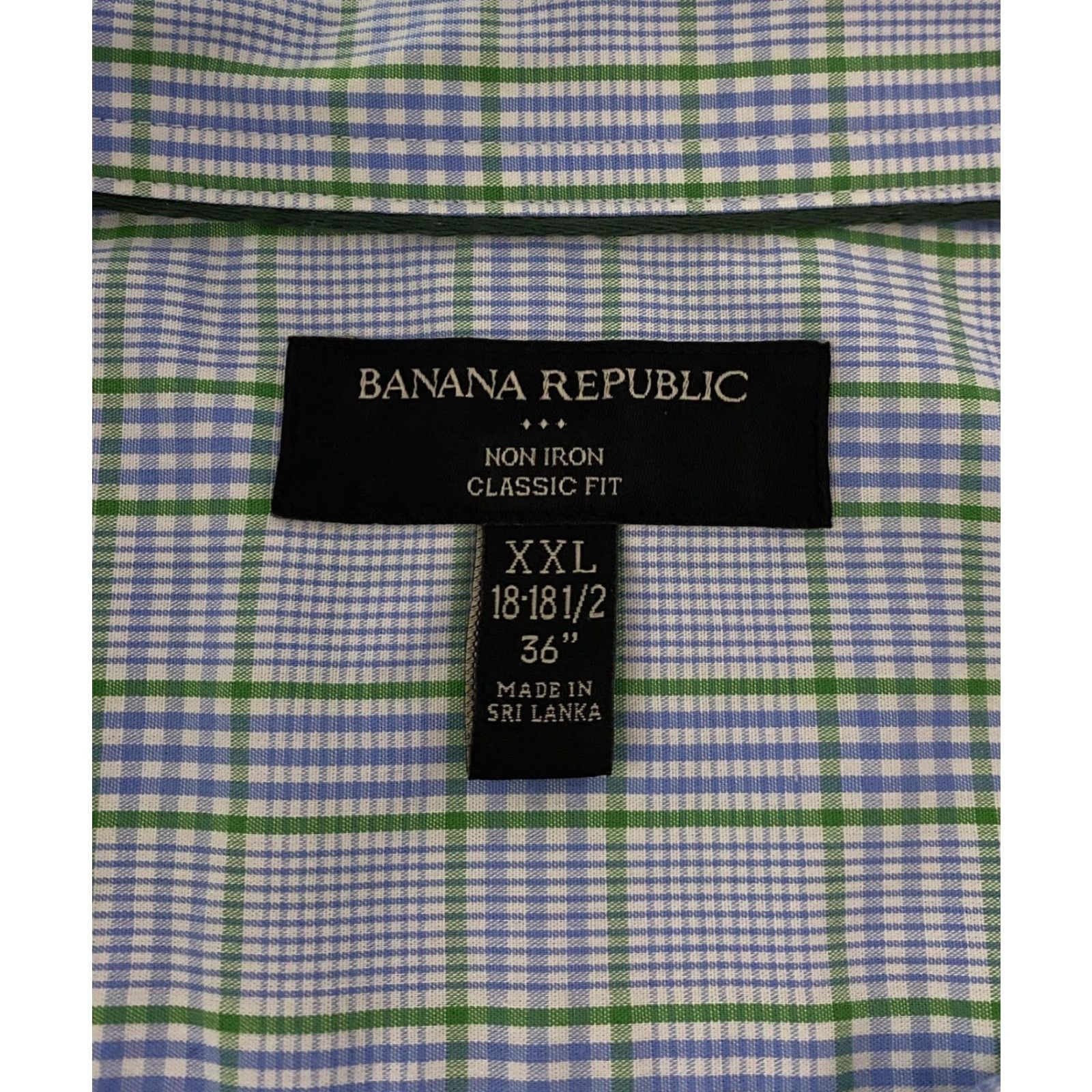 Banana Republic Banana Republic Shirt Mens 2XL Blue Green Plaid Non Iron Classic Fit Cotton Size US XXL / EU 58 / 5 - 2 Thumbnail