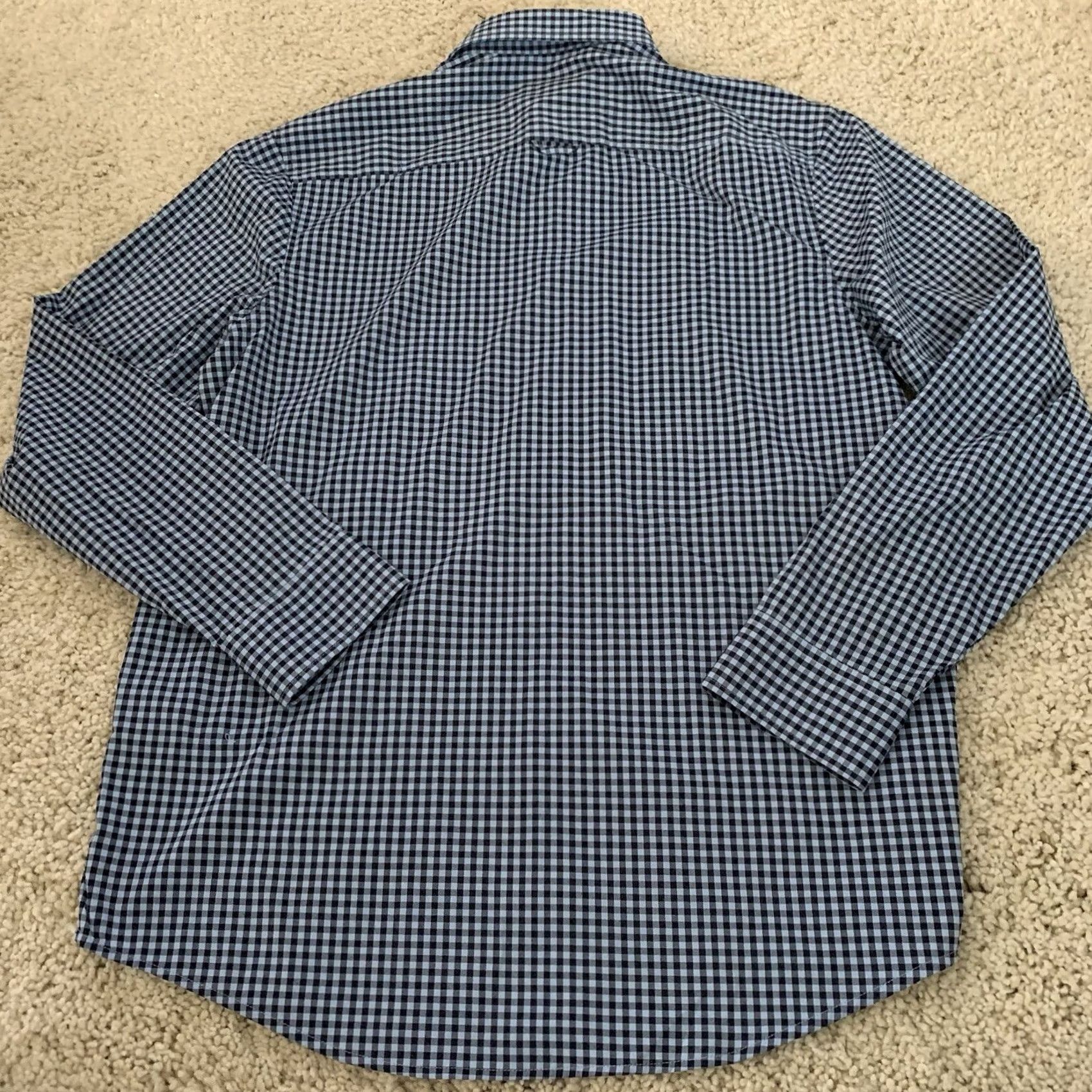 Club Room Club Room Performance Shirt Mens Large Blue Check LS Tech Woven Button Up Size US L / EU 52-54 / 3 - 5 Thumbnail