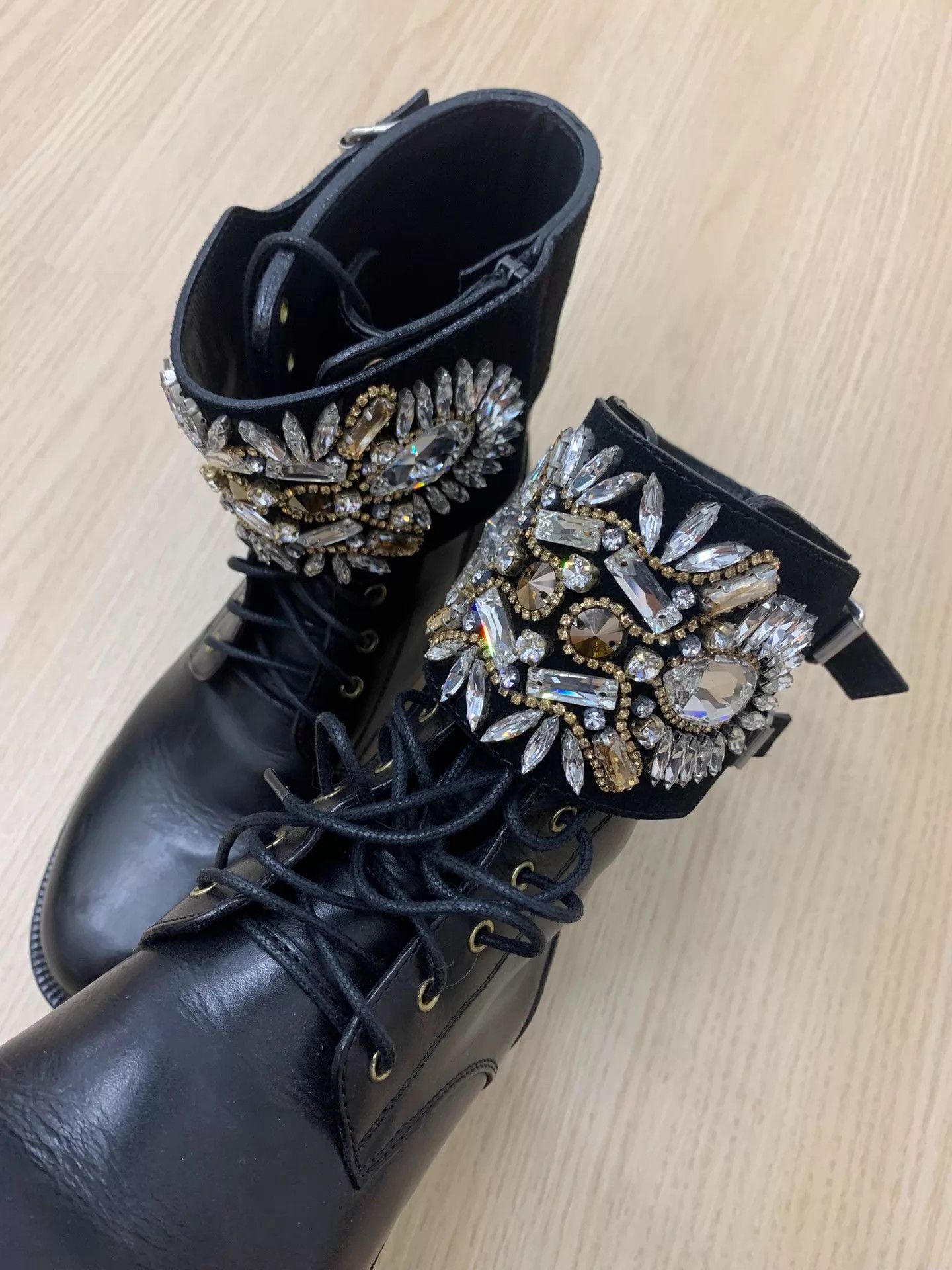 Rene Caovilla Rene Caovilla Black Rhinestone High-Top 36.5 Boots Size US 6 / IT 36 - 3 Thumbnail