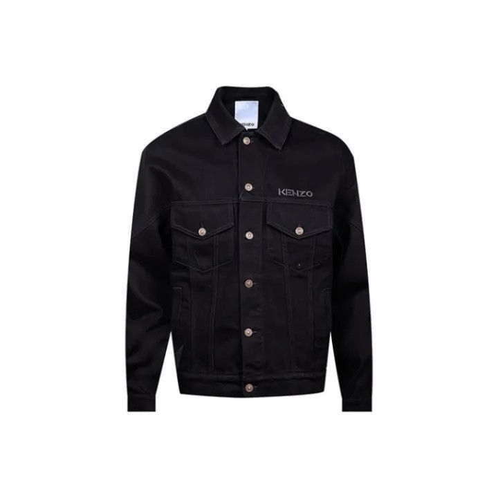 Kenzo KENZO Classic Logo Embroidered Denim Jacket -2507 Size US S / EU 44-46 / 1 - 1 Thumbnail