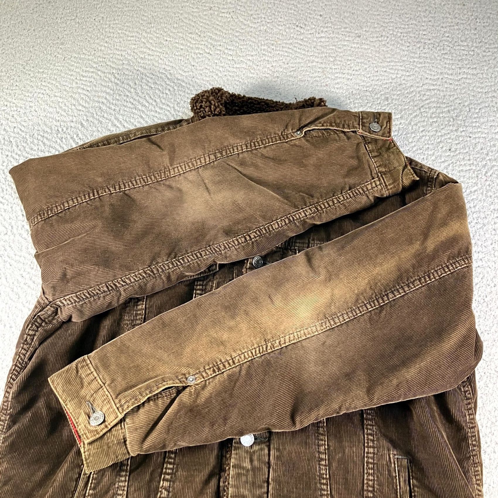 Gap VINTAGE Gap Corduroy Bomber Jacket Mens L Brown Sherpa Lined Trucker Y2K Size US L / EU 52-54 / 3 - 2 Thumbnail