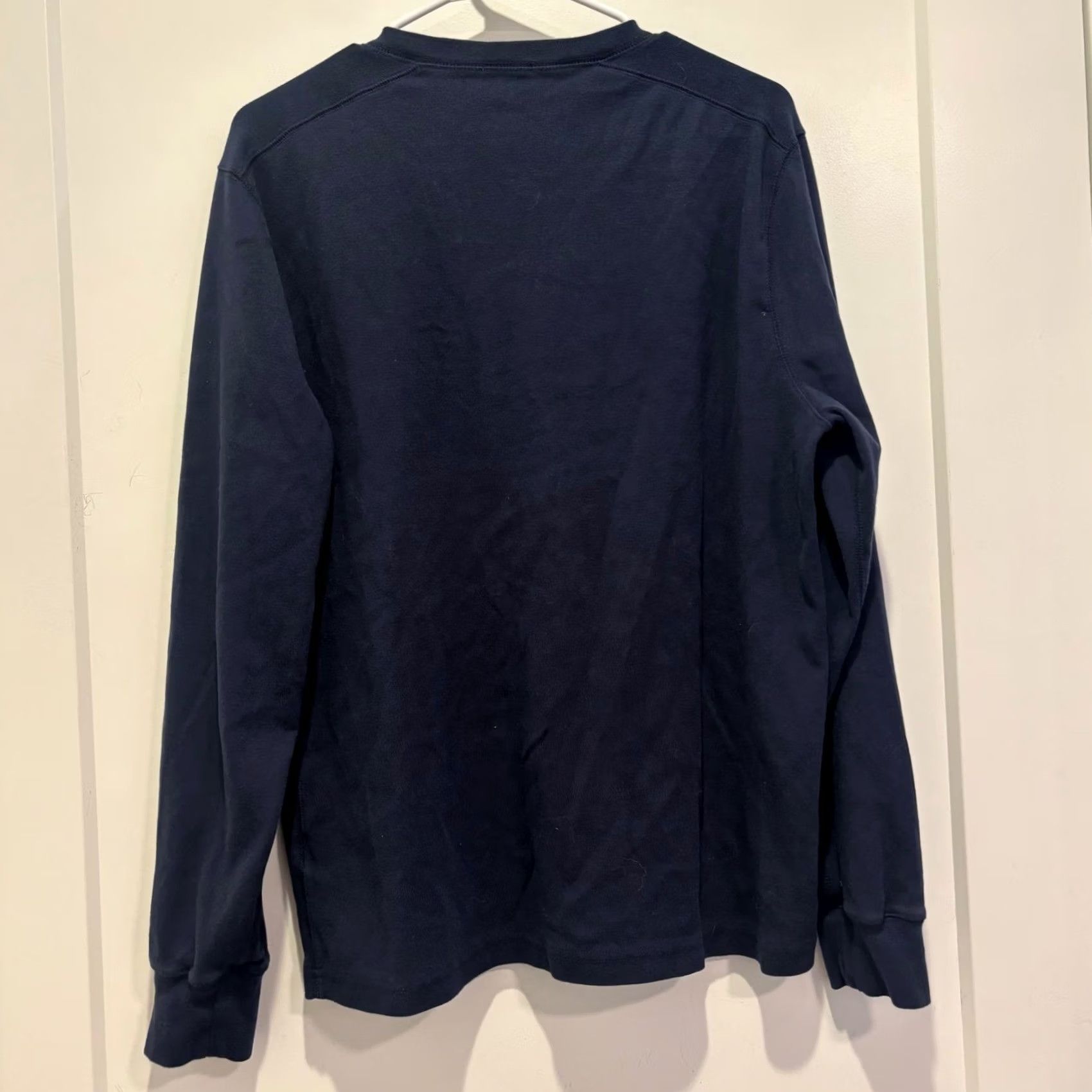 J.Crew J.Crew Henley Shirt Long Sleeve Navy Blue Cotton Size L Men Size US L / EU 52-54 / 3 - 3 Thumbnail