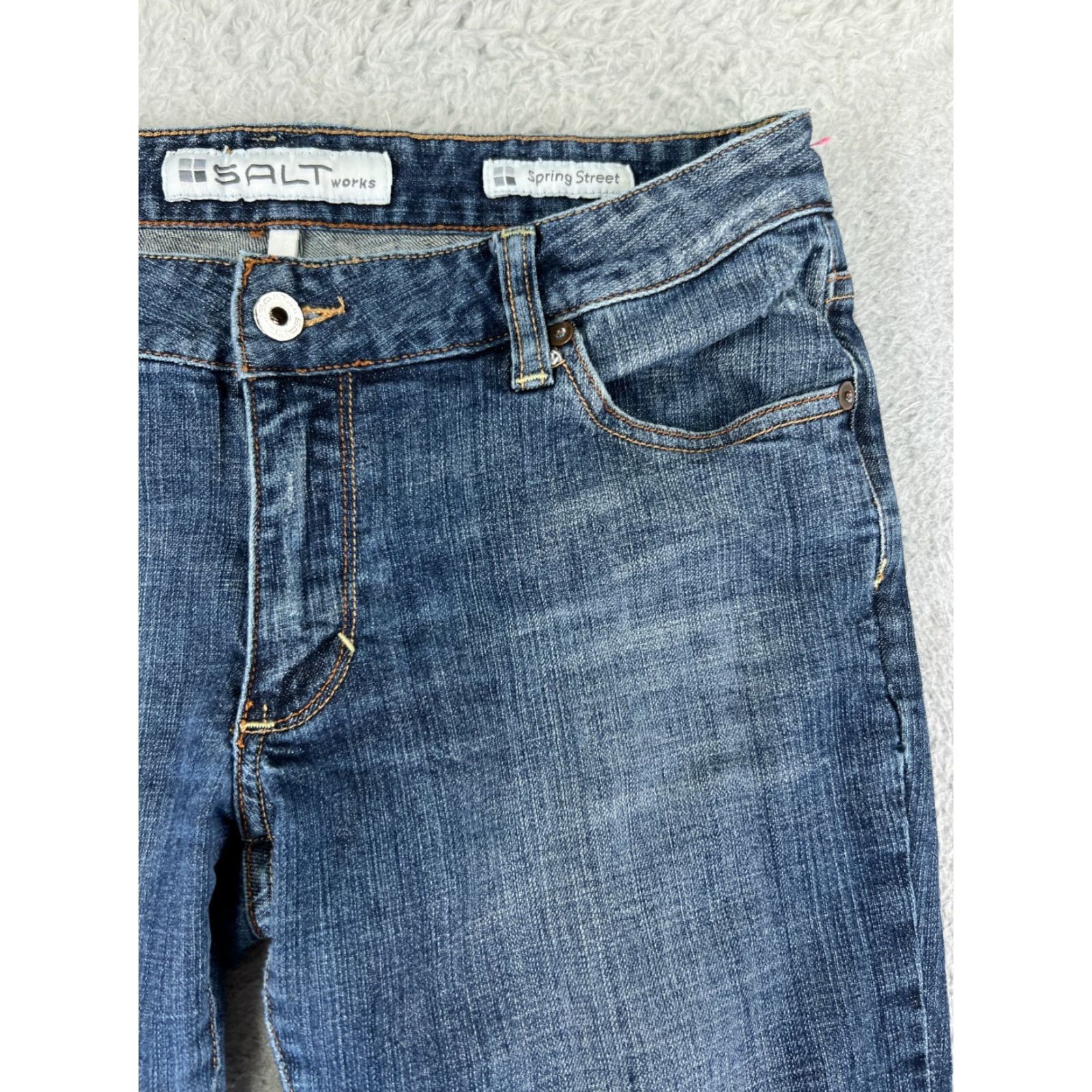 Denime SaltWorks Jeans Women 30 Blue Denim Bootcut Low Rise SaltWorks 5-Pocket Denim Slim Moderate Stretch Blue 90s Cowboy Theme Womens Size 30" / US 8 / IT 44 - 7 Thumbnail