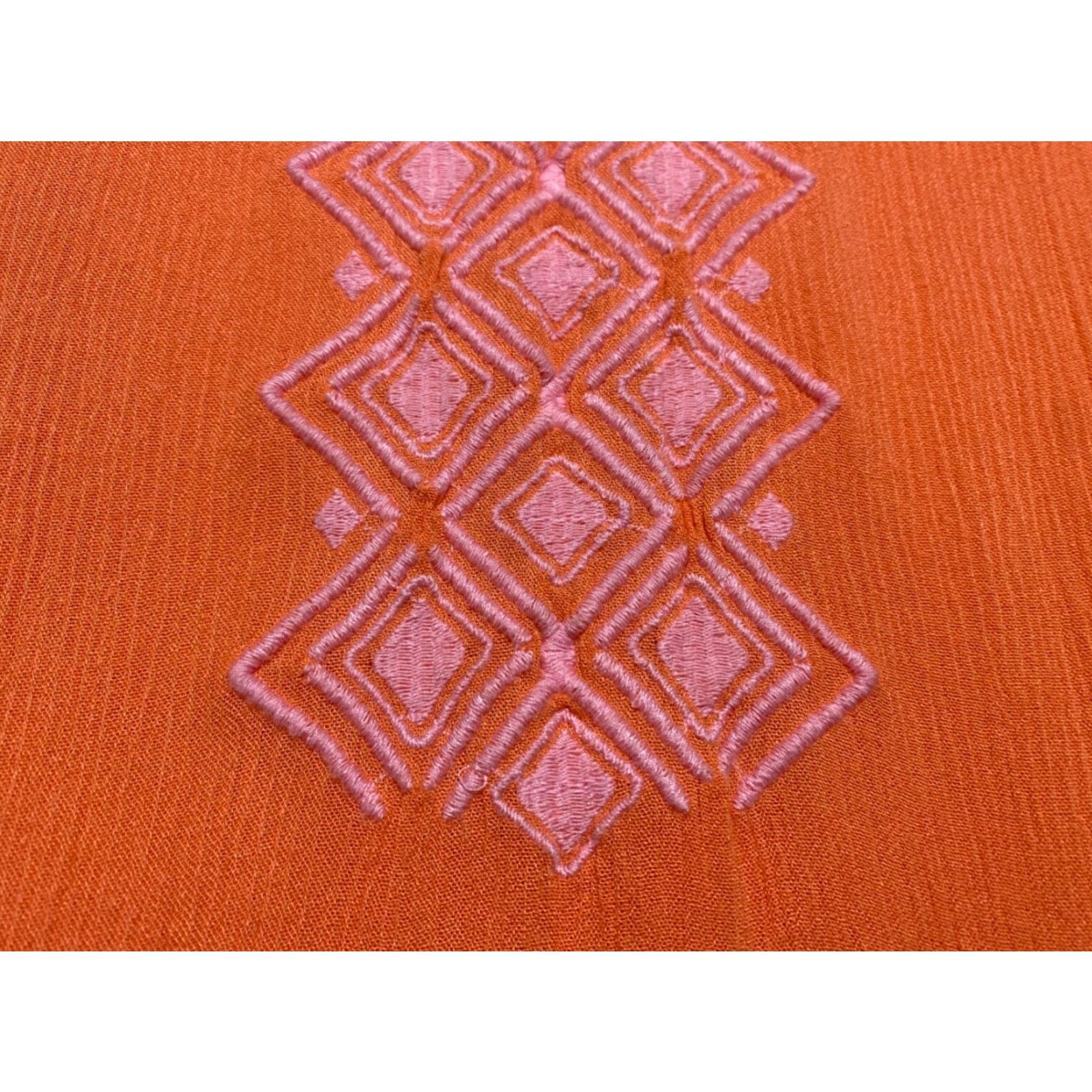 Lilly Pulitzer VINTAGE Lilly Pulitzer Womens XS Shirt 3/4 Sleeve Solid Orange V-Neck Rayon Embroidered Size XS / US 0-2 / IT 36-38 - 4 Thumbnail