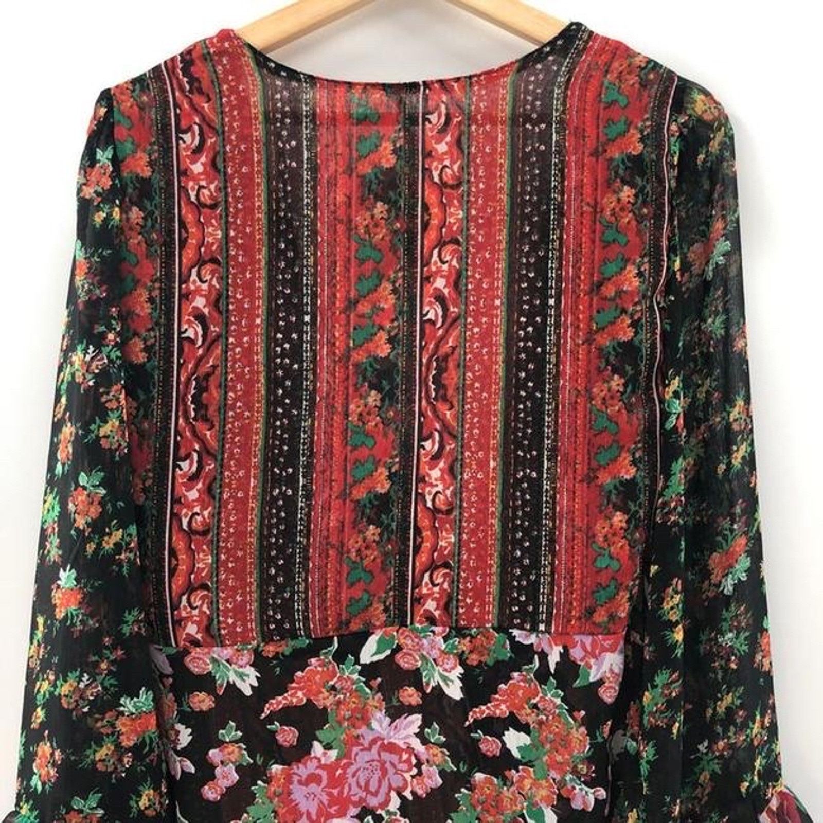 Free People Free People Magic Hour Sheer Floral Wrap Tunic Top Small Size S / US 4 / IT 40 - 5 Thumbnail