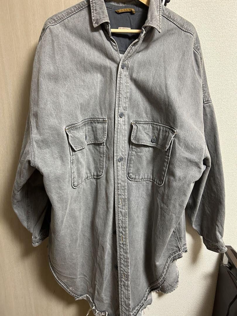 image of Kapital Denim Shirt Coat in Blue, Men's (Size Small)