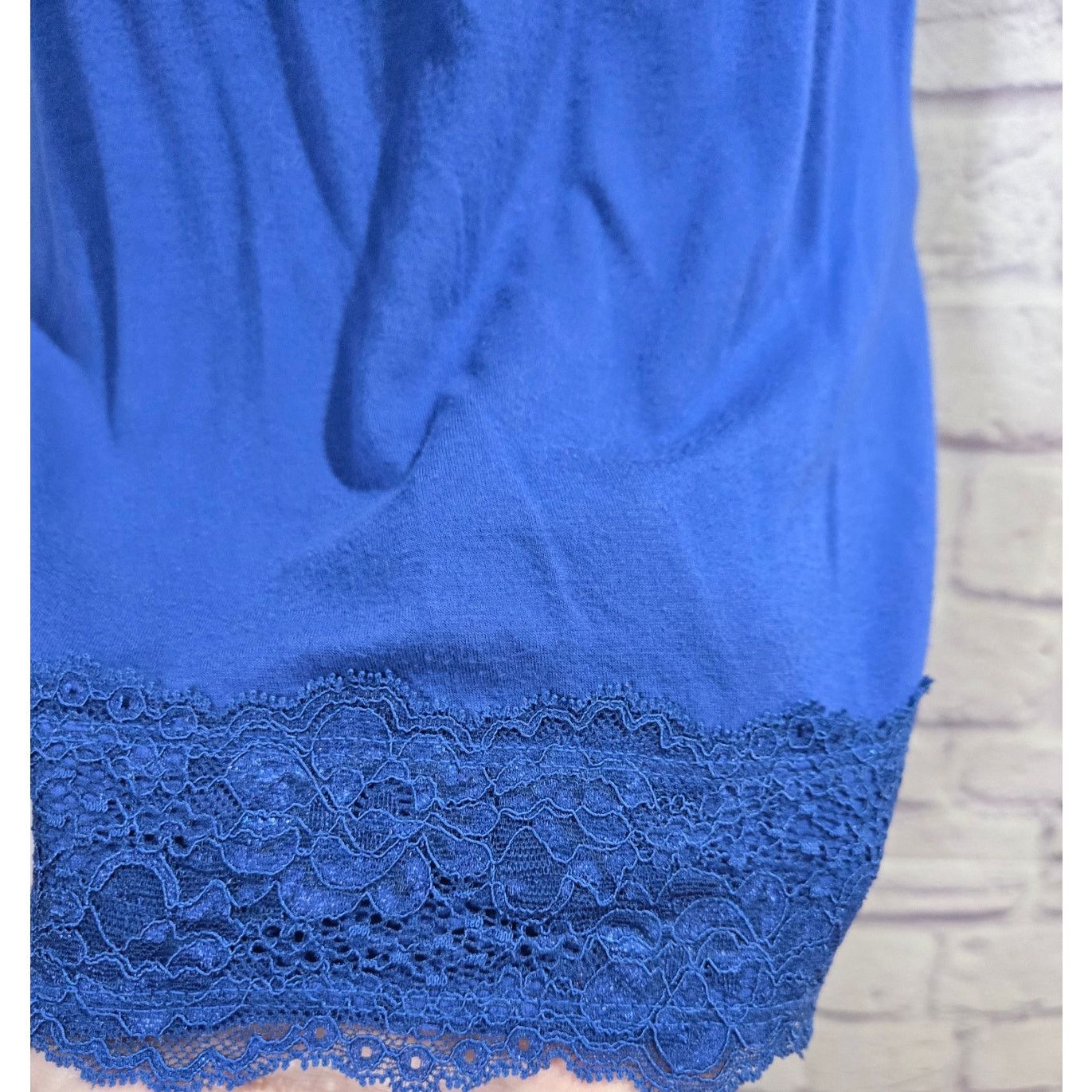 Other Navy Blue Lace V Neck Bodice Adjustable Straps Tank Large Size XL / US 12-14 / IT 48-50 - 2 Thumbnail