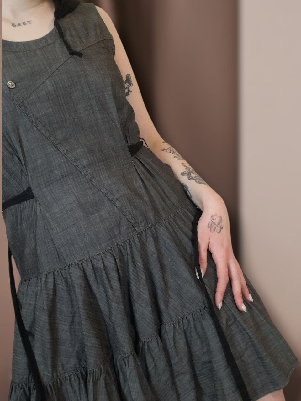Hysteric Glamour Cop. Copine Vintage Diesel Mesh Ruffle Patchwork Hood Dress Size S / US 4 / IT 40 - 3 Thumbnail