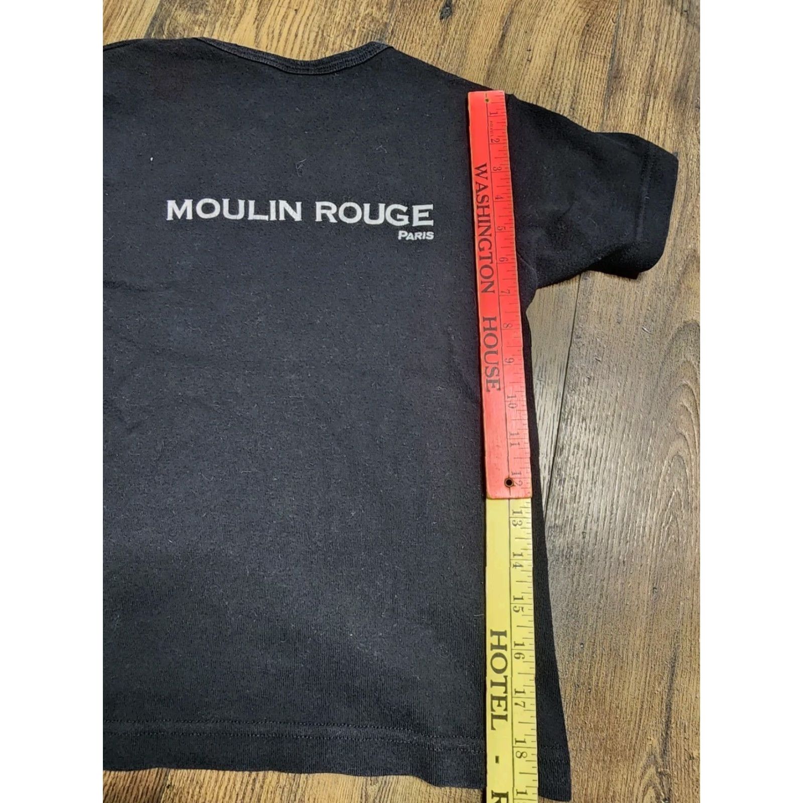 Doublet VINTAGE Moulin Rouge T-Shirt Womens XS Black Cropped 90s Style Crew Neck Short Sleeve Distressed Size XS / US 0-2 / IT 36-38 - 3 Thumbnail