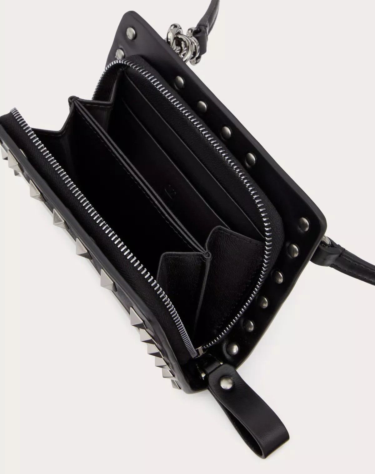 Valentino oc11z0625 Size: OS/Rockstud Calfskin Neck Wallet in Black Size ONE SIZE - 4 Thumbnail