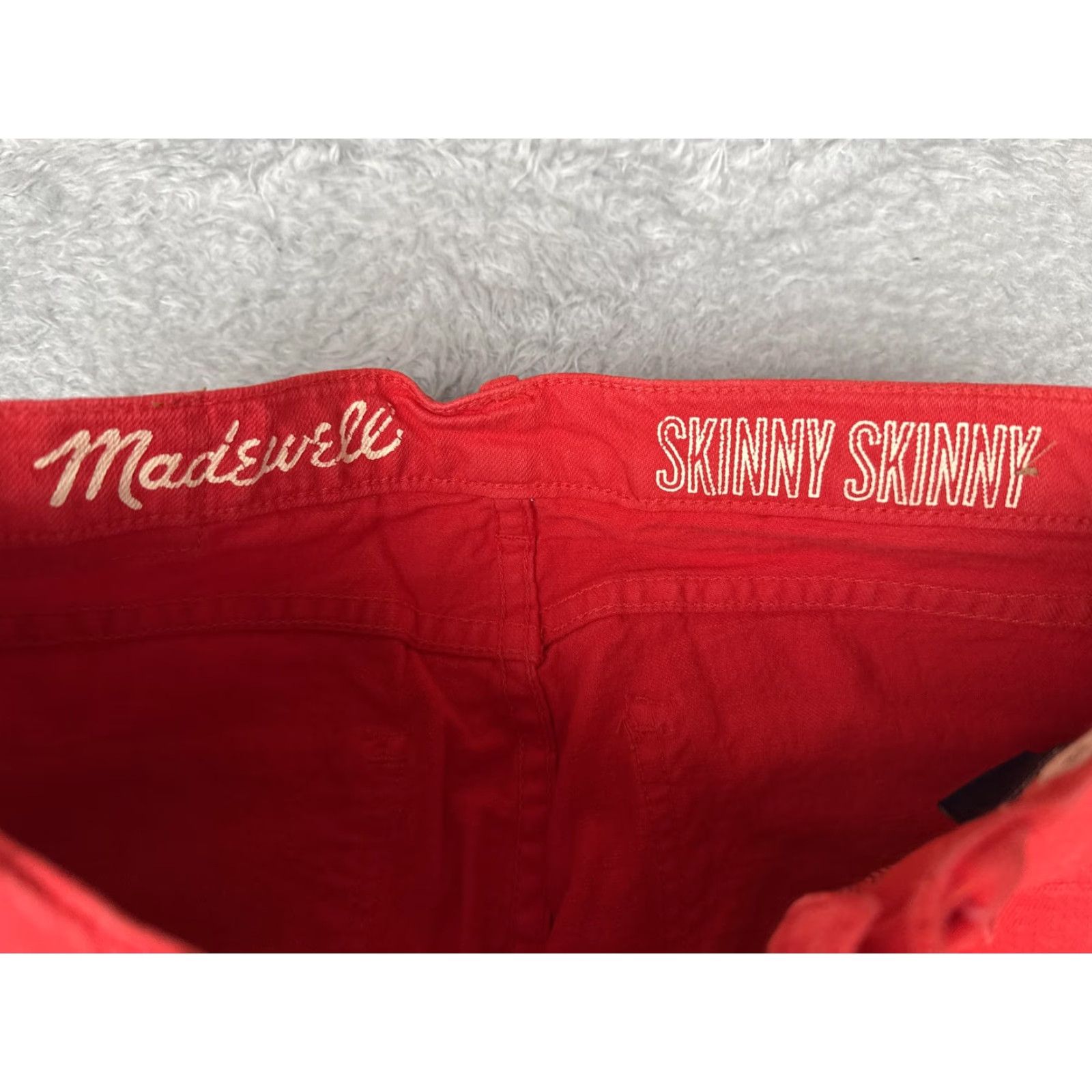 Madewell Madewell Skinny Jeans Womens 27 Red Mid Rise Slim Stretch Denim 27x32 Size 27" / US 4 / IT 40 - 6 Thumbnail