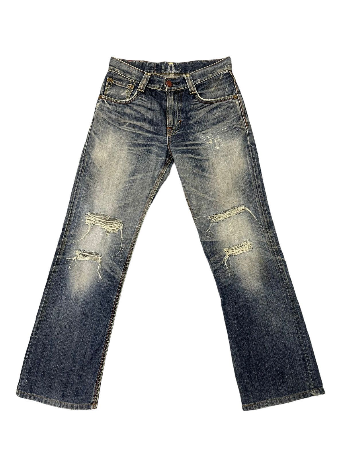 Edwin Distress Jeans Edwin Japan Thrash Regular Straight 7🟦3 Size US 30 / EU 46 - 2 Thumbnail