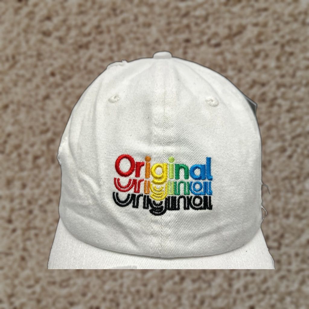 Vintage KBethos Hat Cap Strap Back Adult One Size White 100% Cotton Distressed Size ONE SIZE - 1 Thumbnail