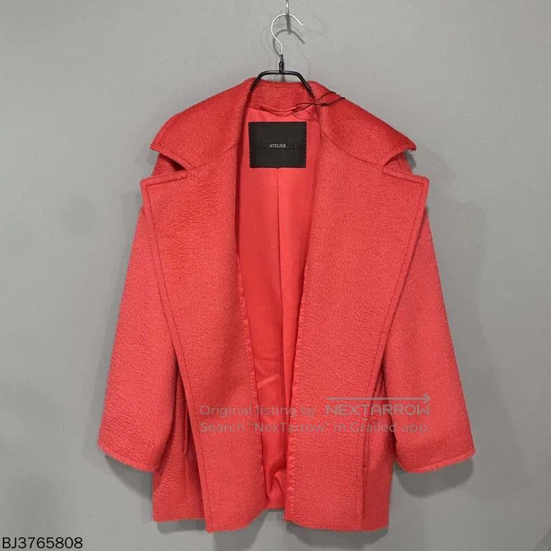 Max Mara High-end Mandarin Collar Coat (Orange)