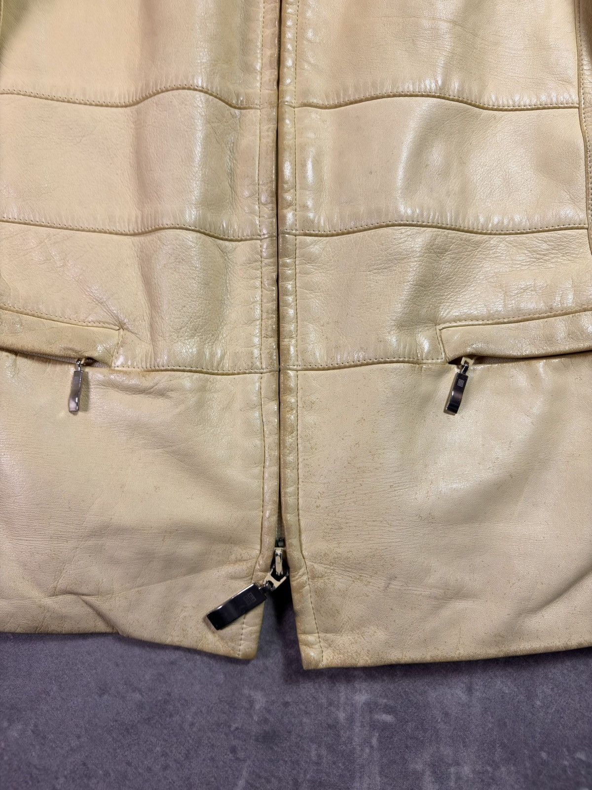Givenchy 90s Distressed Faded Givenchy Napoleon Leather Jacket 40 Size L / US 10 / IT 46 - 9 Thumbnail