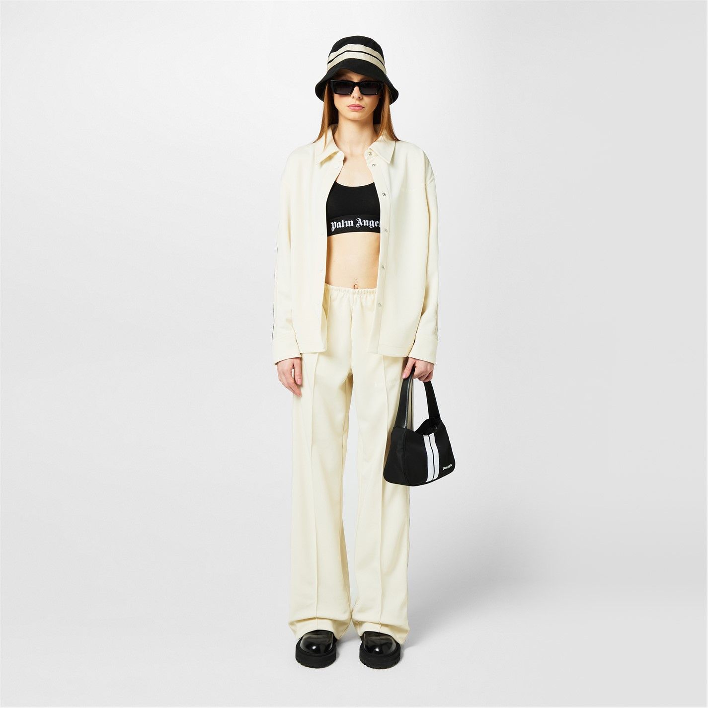 Palm Angels o1g2r1mq0325 Loose Fit Track Pant in Ivory Size 27" / US 4 / IT 40 - 6 Thumbnail