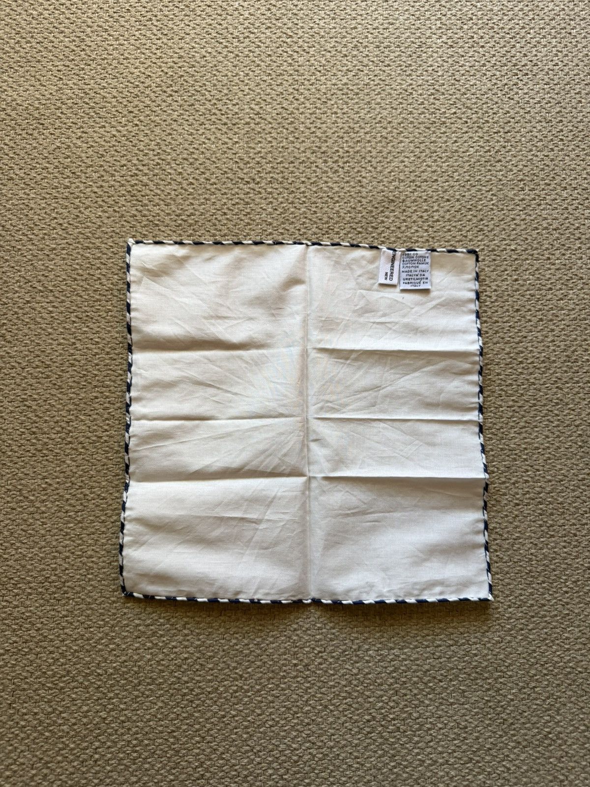 Engineered Garments Pocket Square - Navy/White Piping Size ONE SIZE - 2 Thumbnail