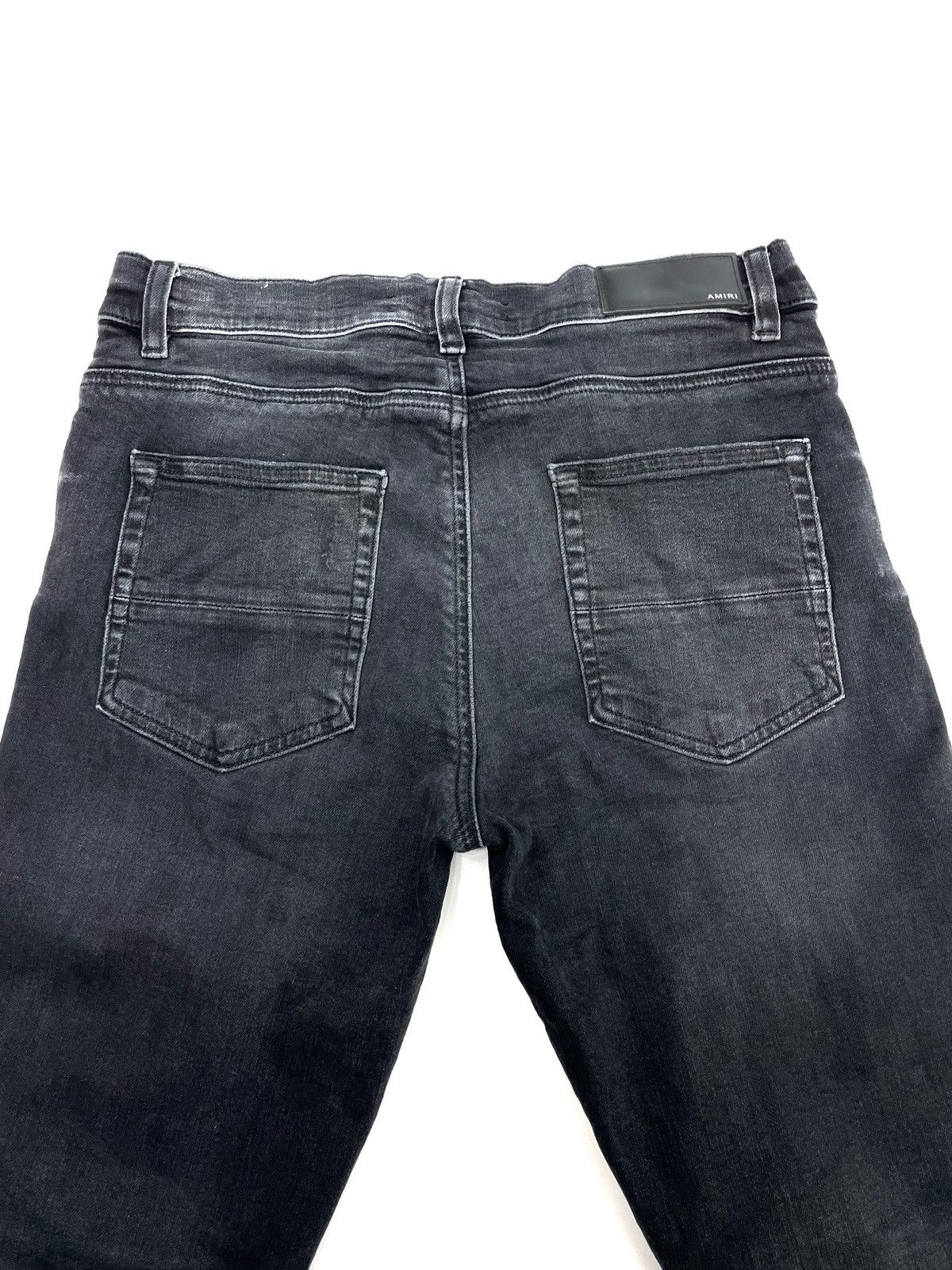 Amiri AMIRI MX1 Leather Patch Distressed Jeans – Size 32 Size US 32 / EU 48 - 7 Thumbnail